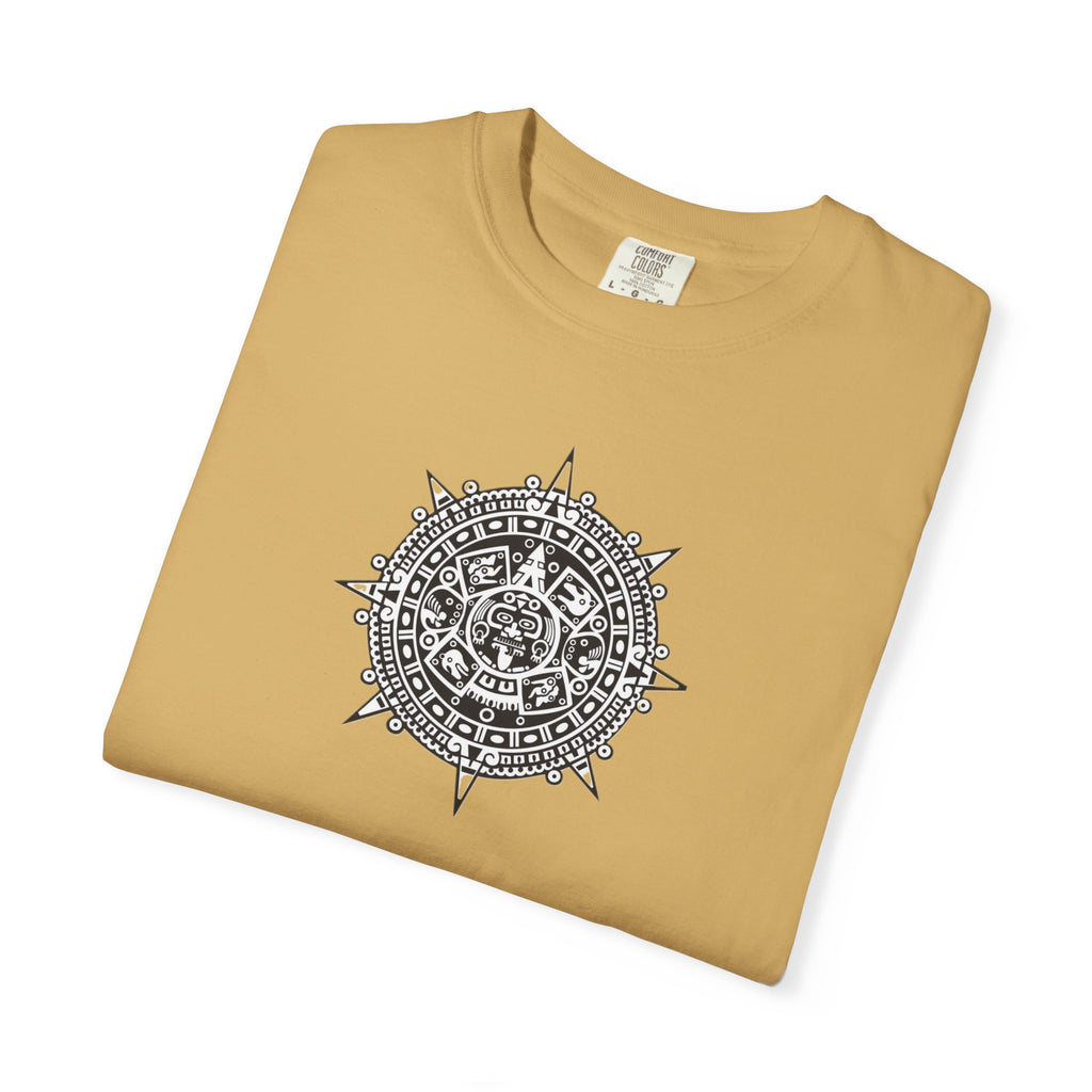 Mandala Compass T‑Shirt — Intricate Aztec Sun Chest Print