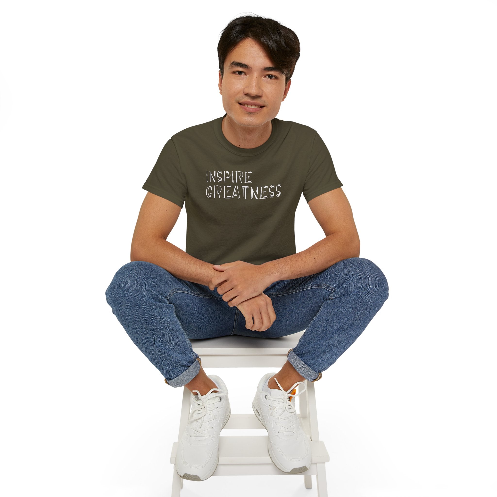 Inspire Greatness Cotton Tee — Motivational Graphic Shirt