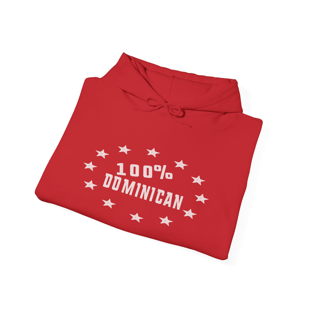 Dominican Pride Hoodie — "100% Dominican" Pullover Hooded Sweatshirt