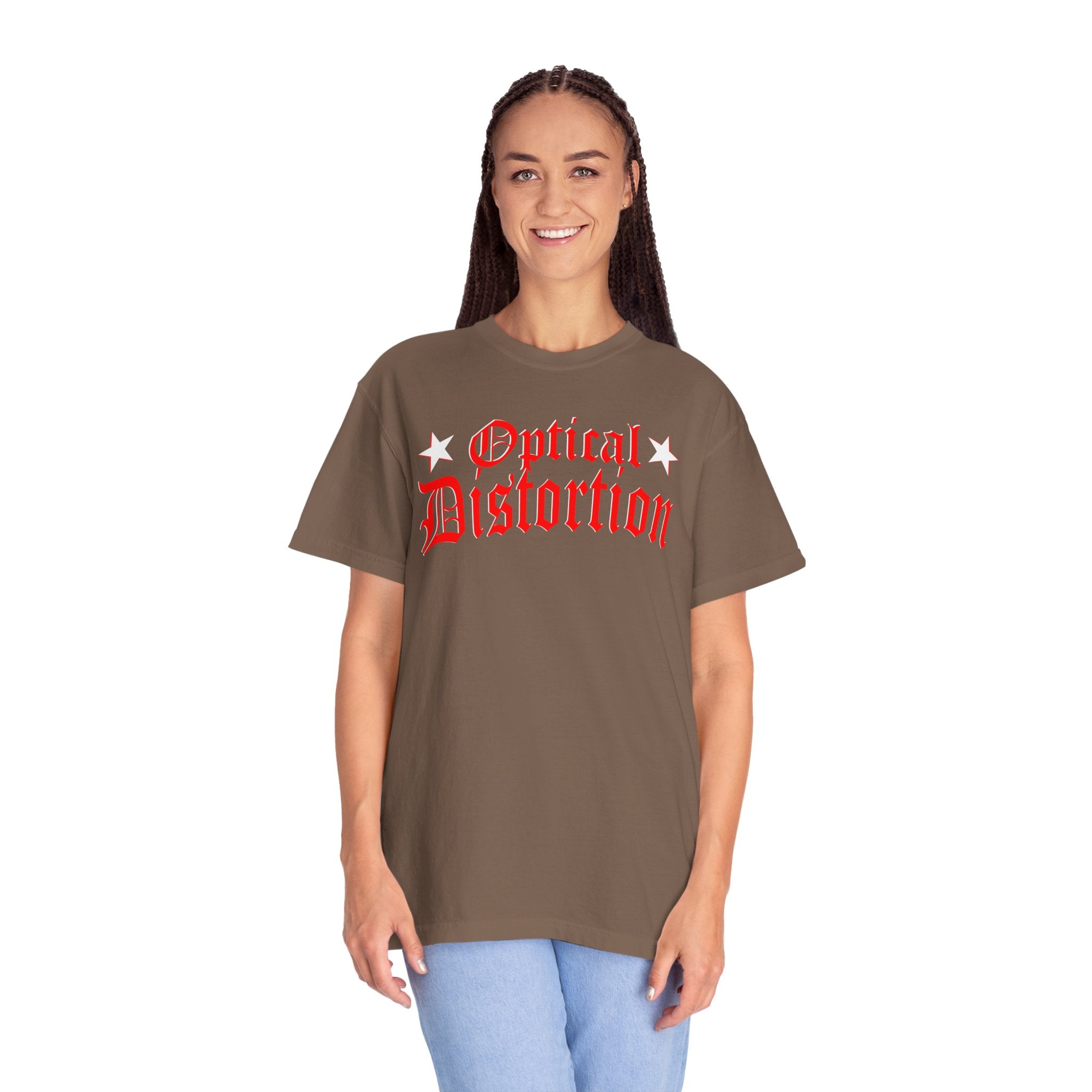 Optical Distortion Graphic T-Shirt — Vintage Rock Band Style Tee