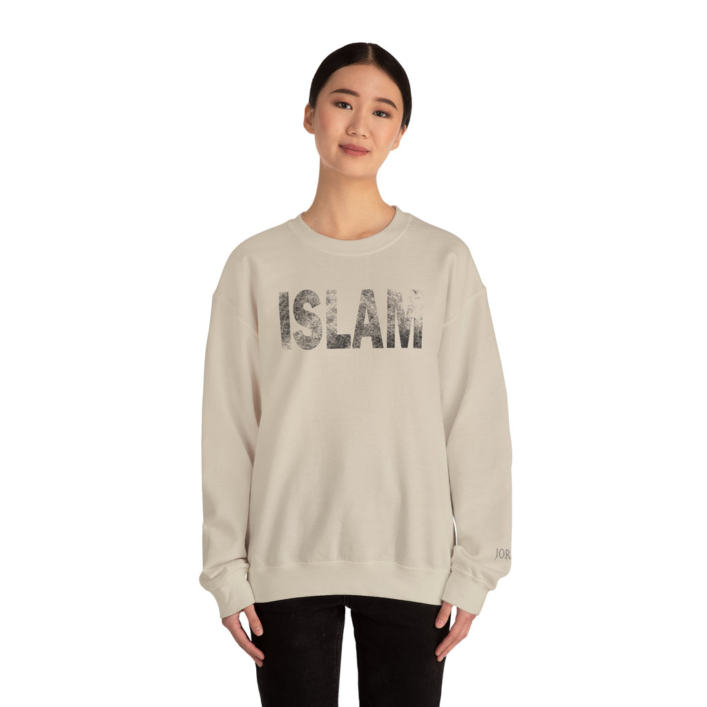Islam Distressed Crewneck Sweatshirt — Minimal Faith Graphic Pullover