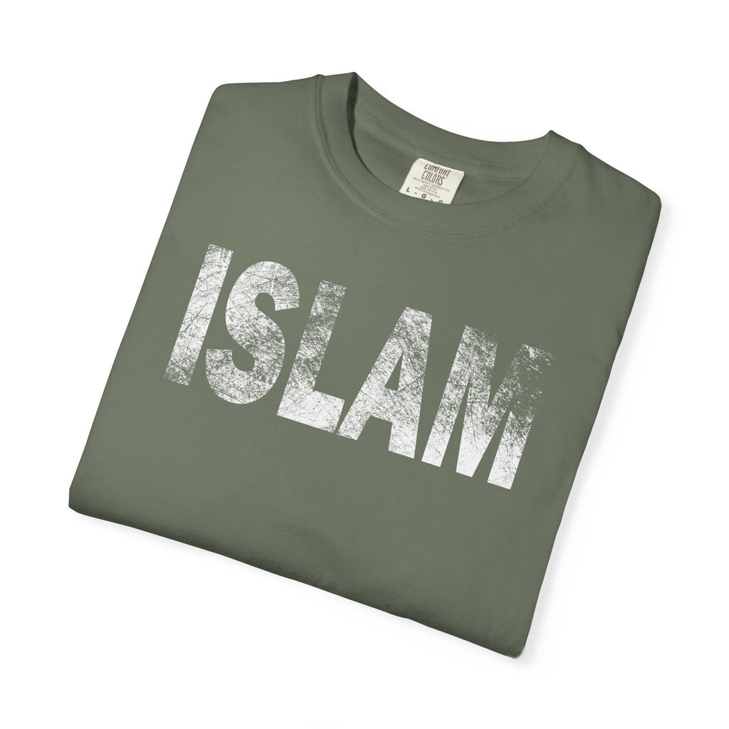 Islam Graphic T-Shirt — Distressed Block Letter Faith Tee