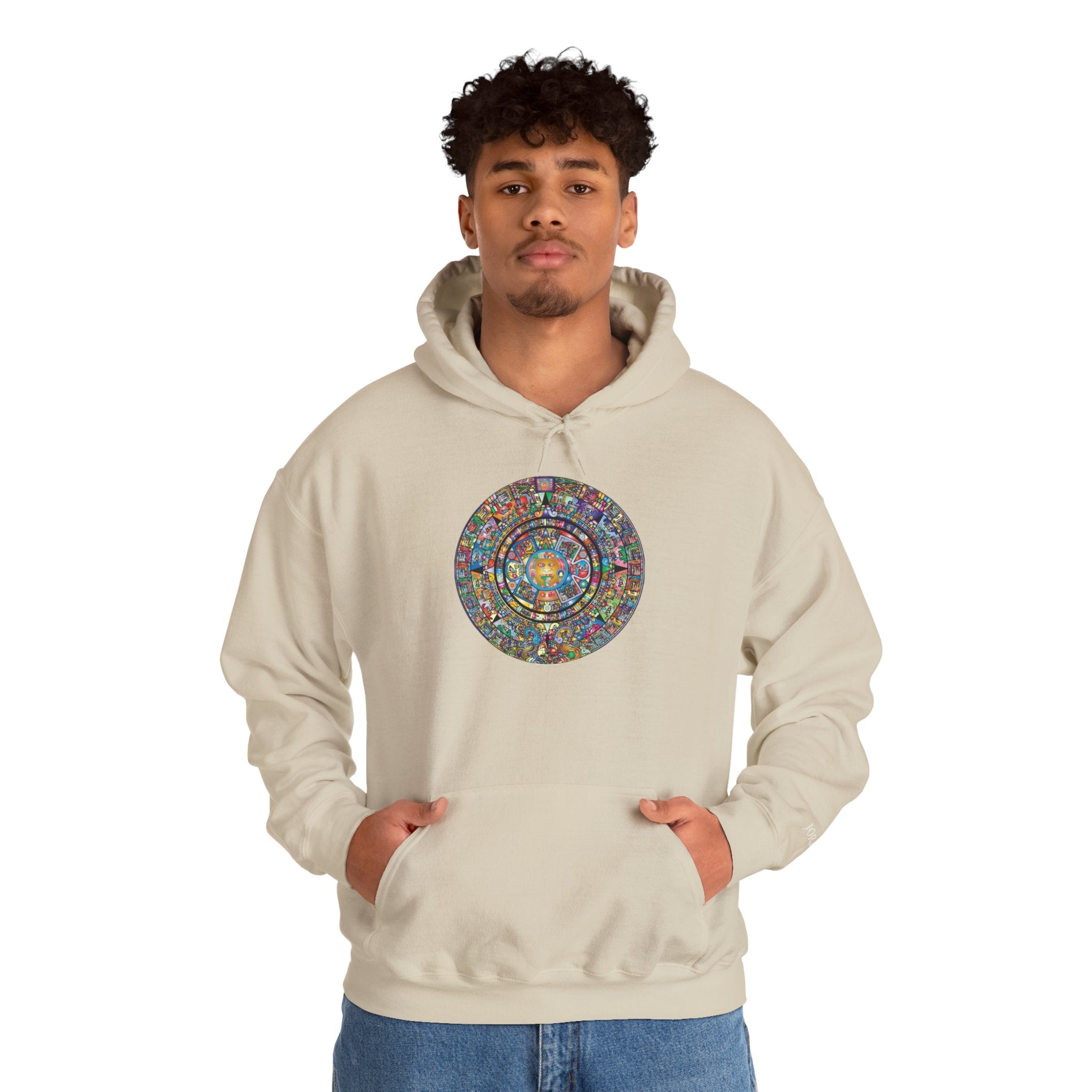 Mystic Mandala Hoodie — Colorful Spiritual Circle Graphic