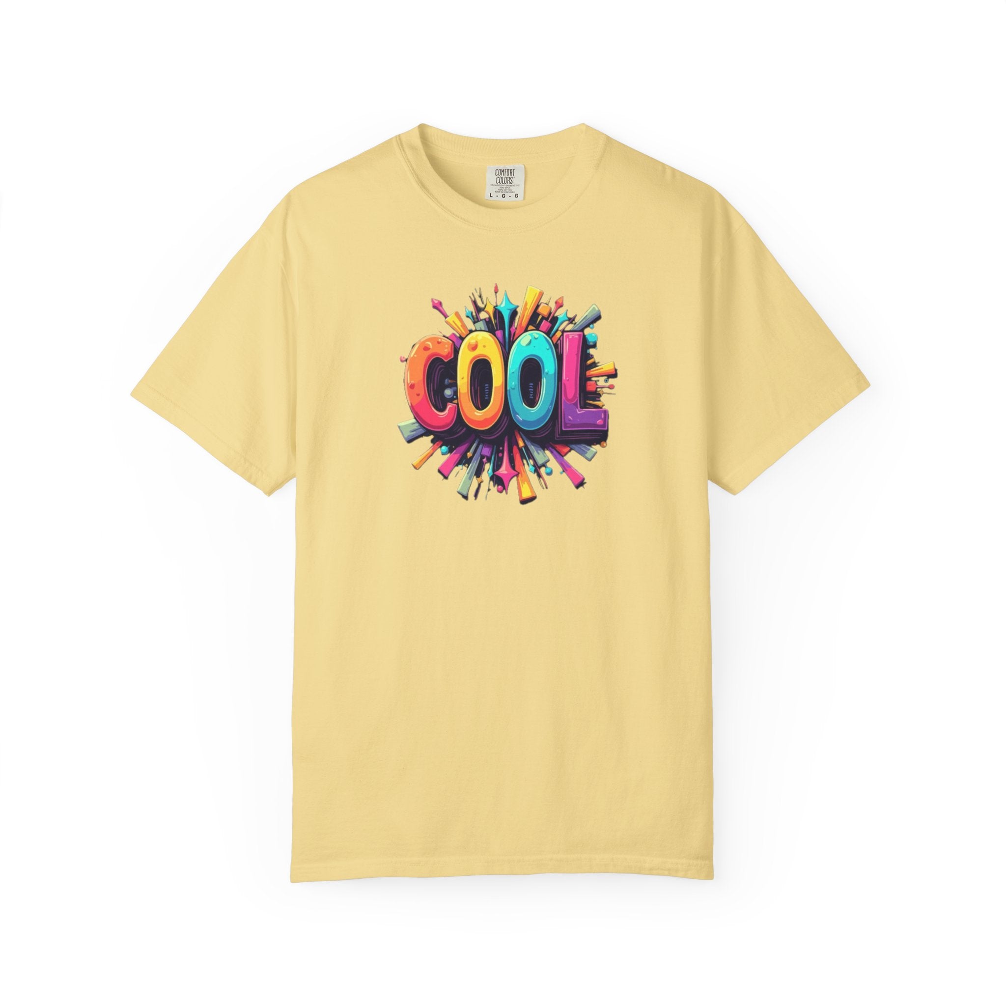Cool Graphic T-Shirt — Colorful 3D Retro Text Tee