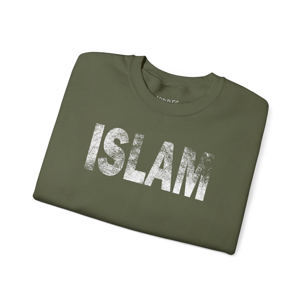 Islam Distressed Crewneck Sweatshirt — Minimal Faith Graphic Pullover