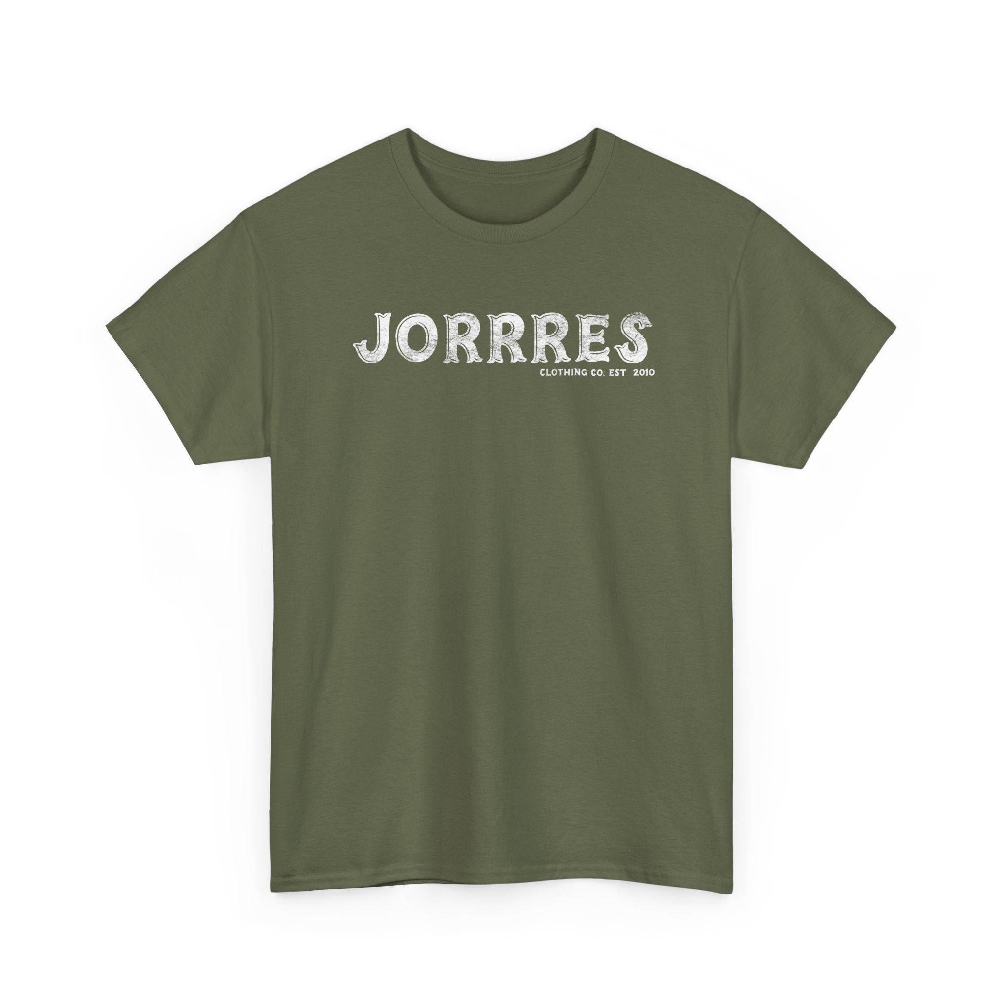 Jorrres Vintage Logo Tee – Olive Casual Graphic T-Shirt