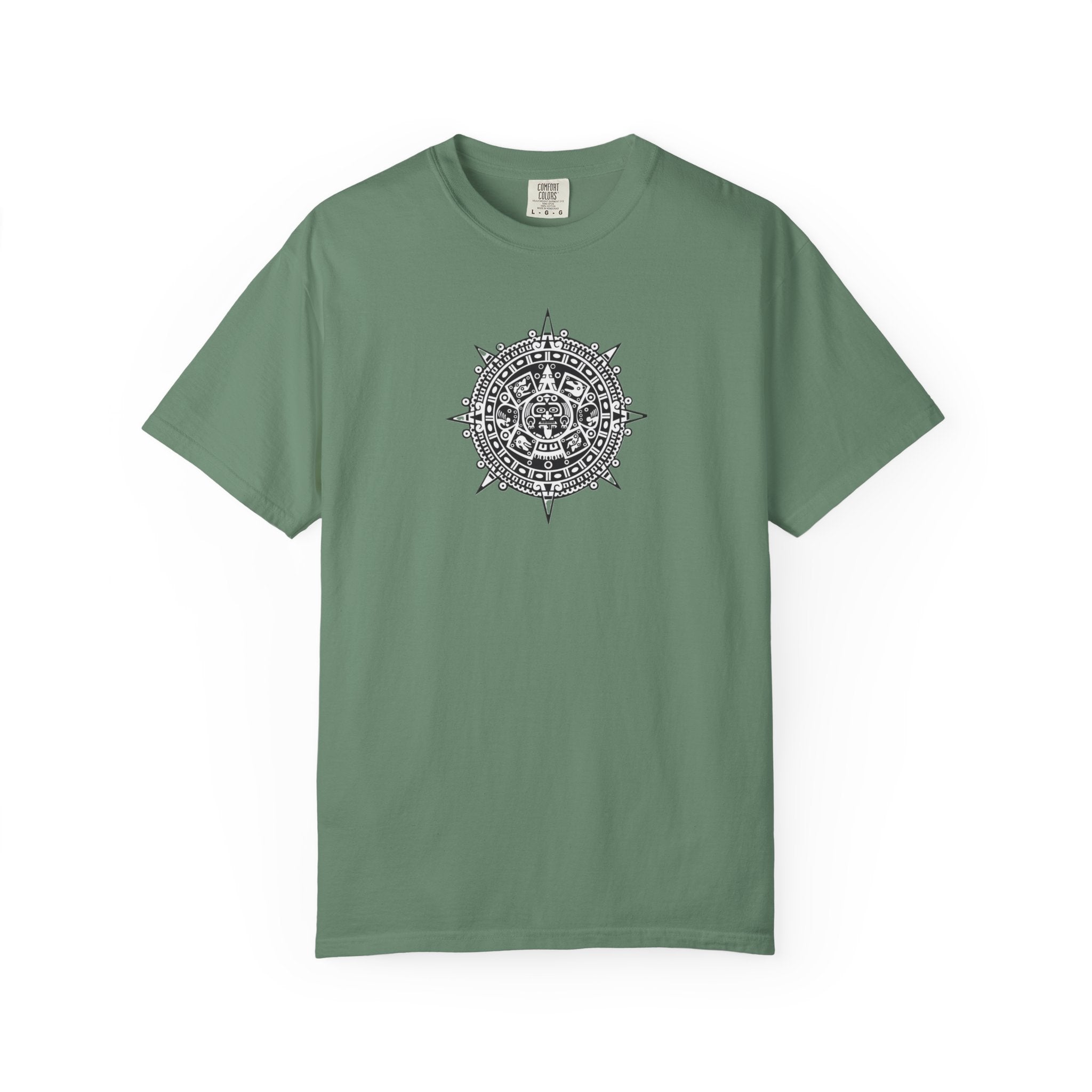Mandala Compass T‑Shirt — Intricate Aztec Sun Chest Print