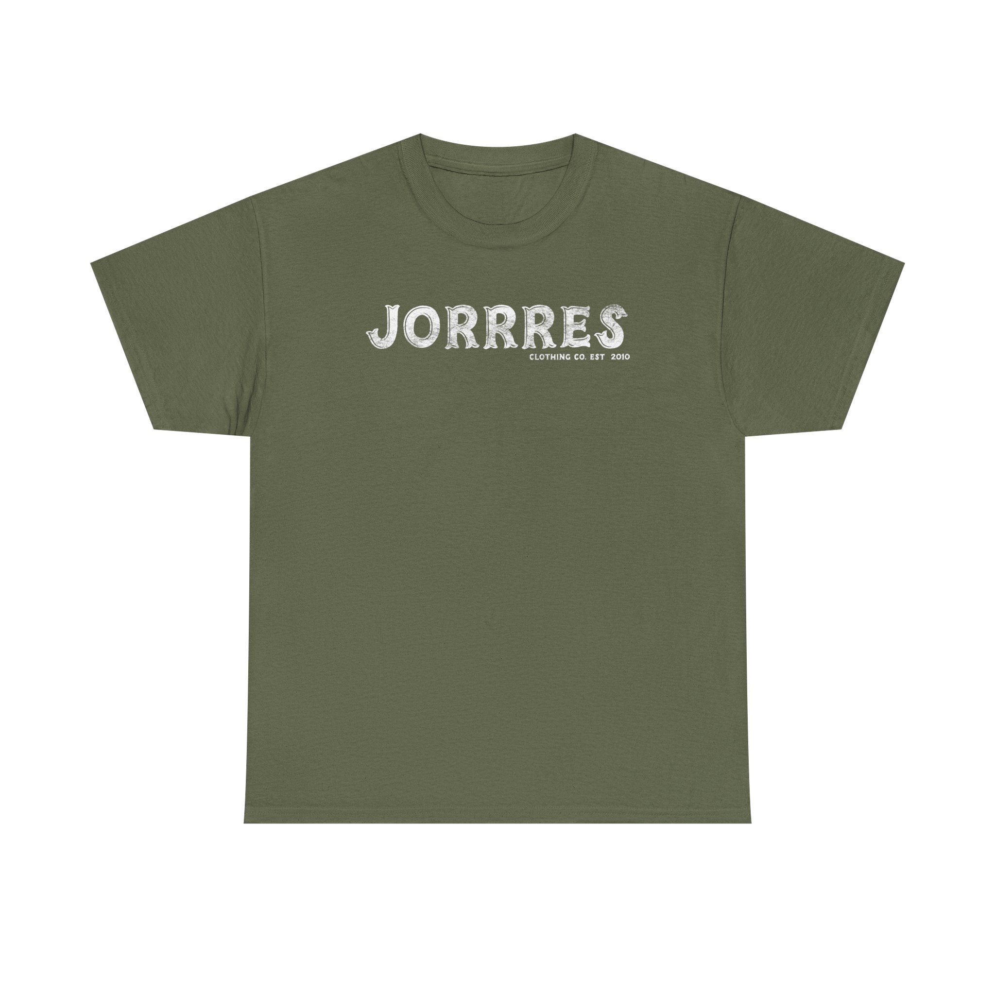 Jorrres Vintage Logo Tee – Olive Casual Graphic T-Shirt