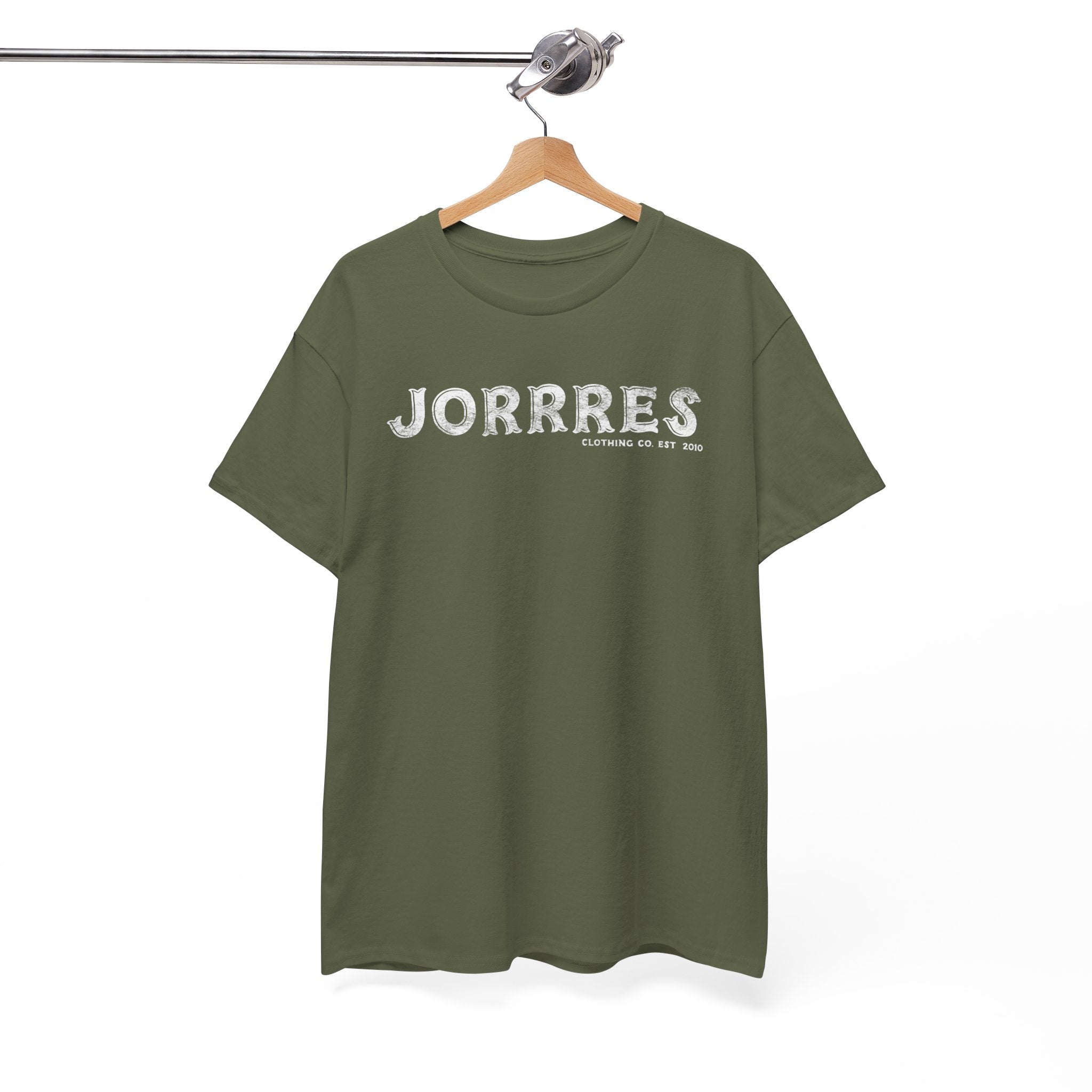 Jorrres Vintage Logo Tee – Olive Casual Graphic T-Shirt