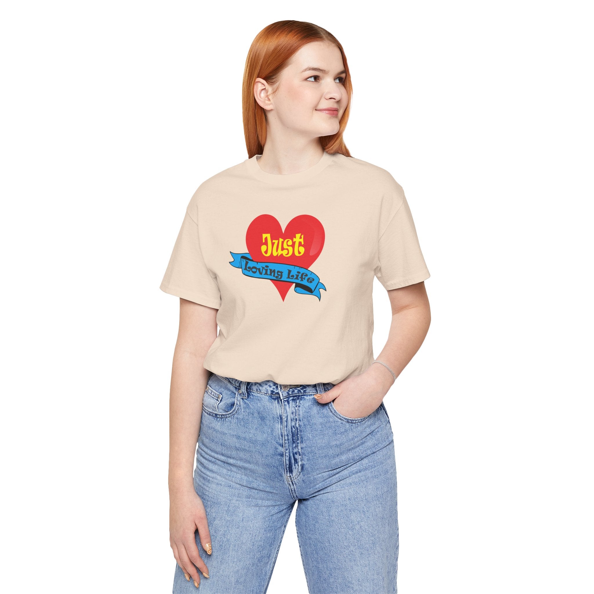 Just Loving Life Heart Tee — Positive Vintage Graphic T-Shirt