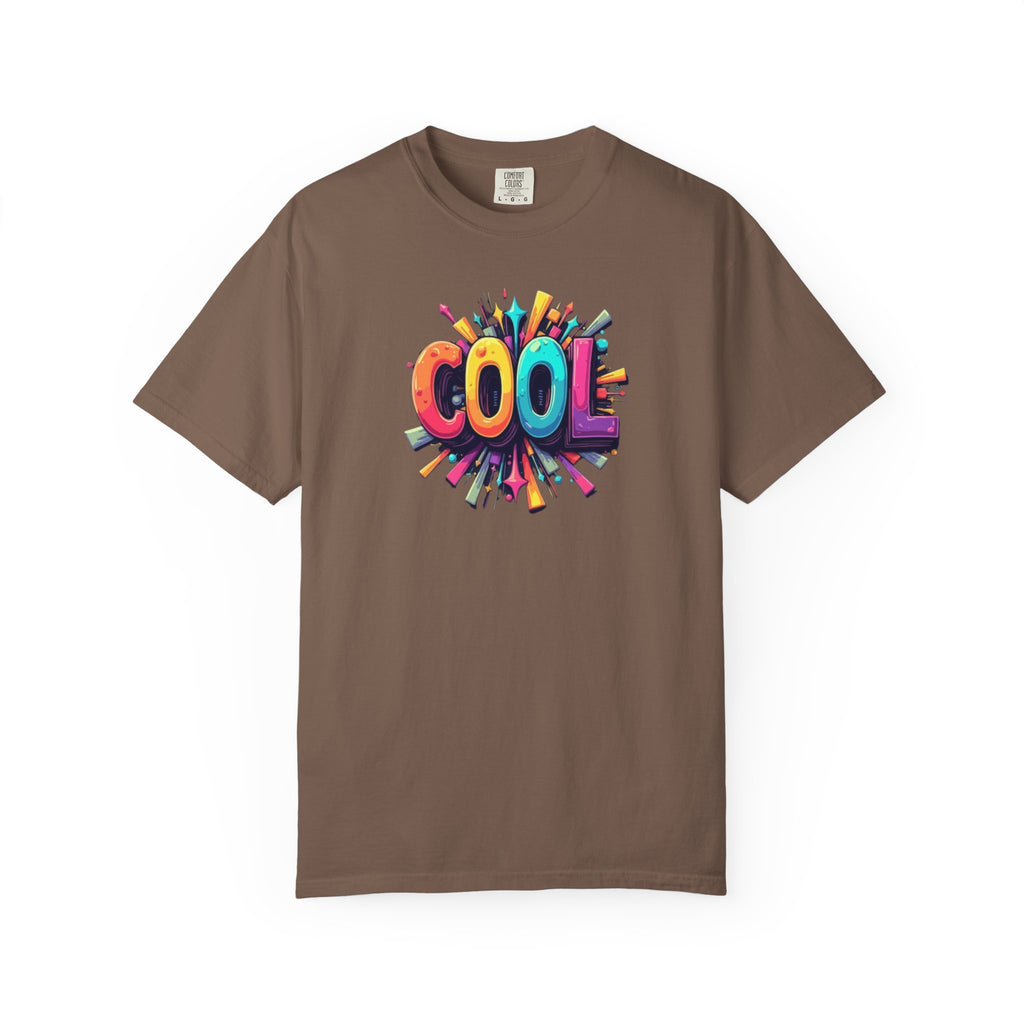 Cool Graphic T-Shirt — Colorful 3D Retro Text Tee