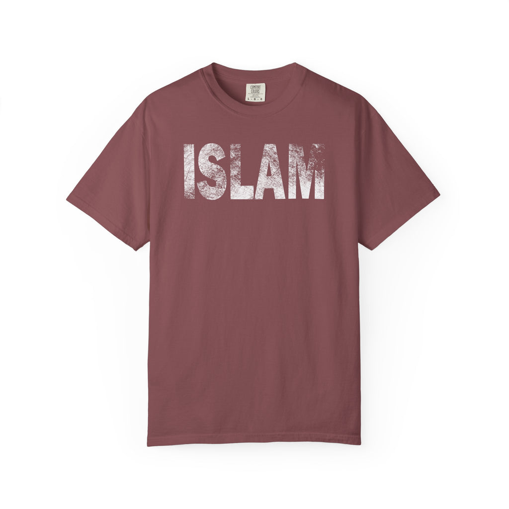 Islam Graphic T-Shirt — Distressed Block Letter Faith Tee