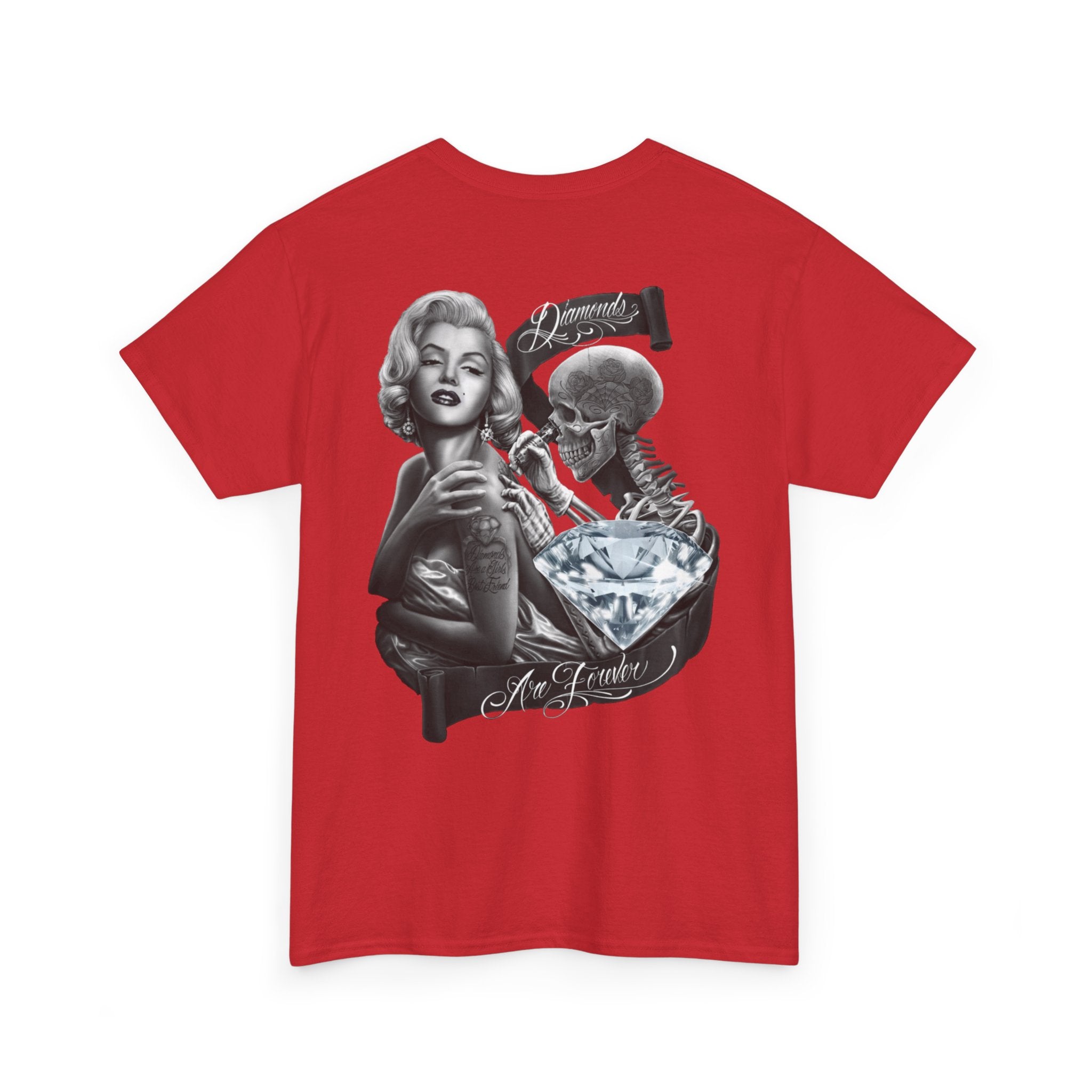 Graphic Tee — Marilyn, Skull & Diamond Vintage Chicano Art Shirt