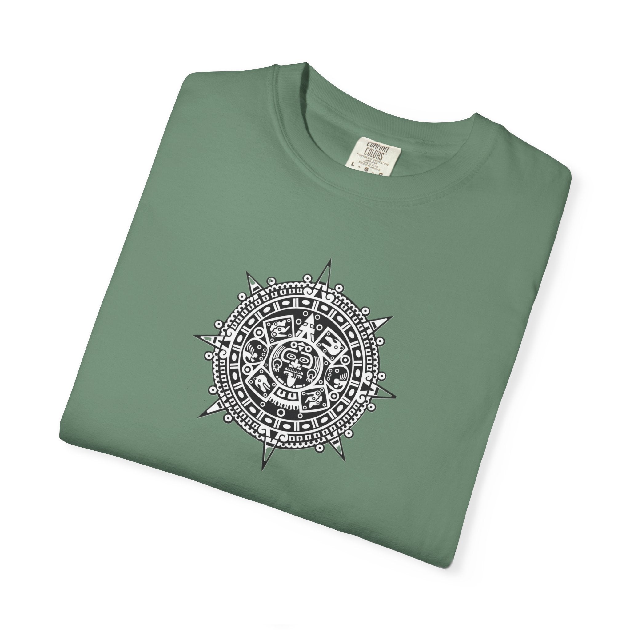 Mandala Compass T‑Shirt — Intricate Aztec Sun Chest Print