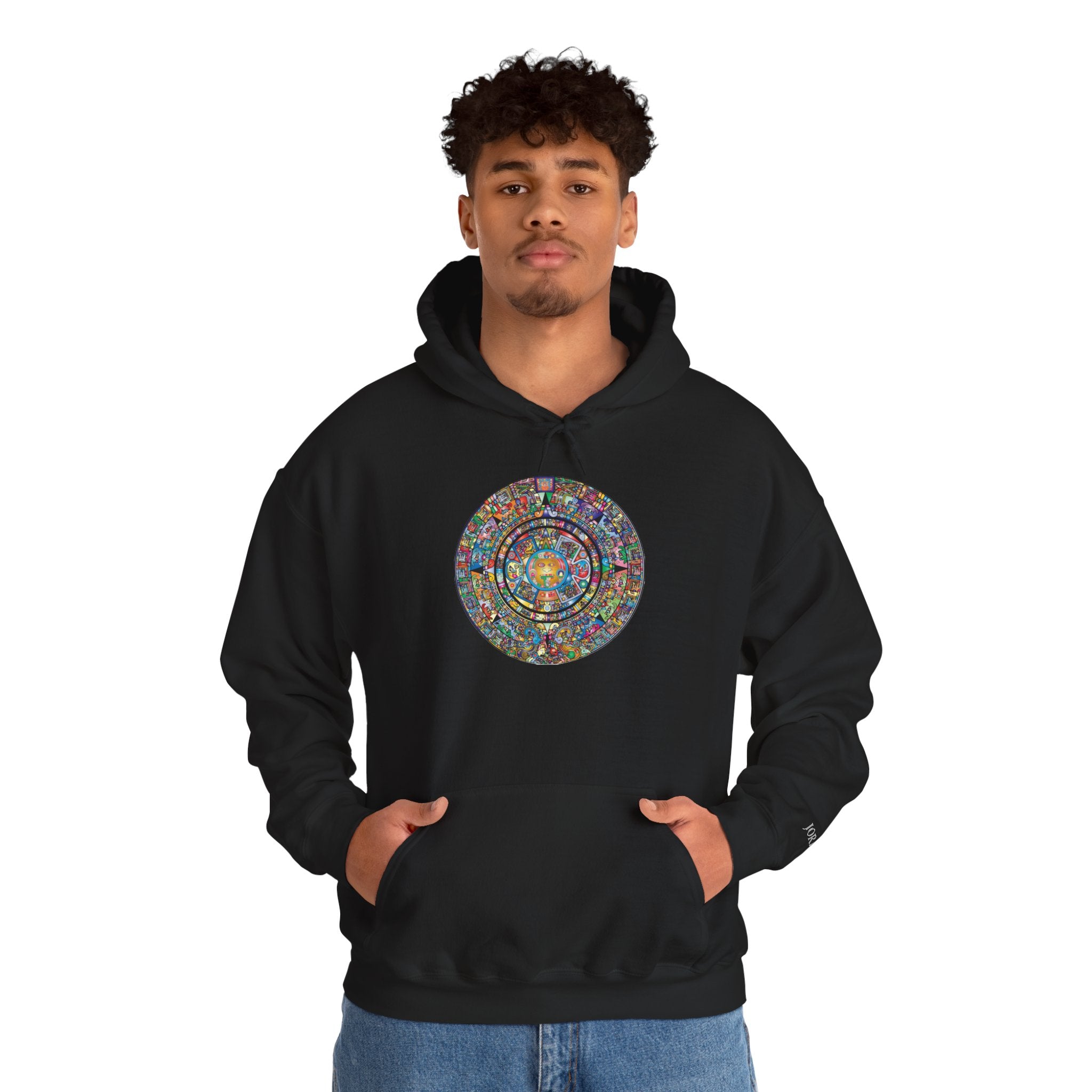 Mystic Mandala Hoodie — Colorful Spiritual Circle Graphic