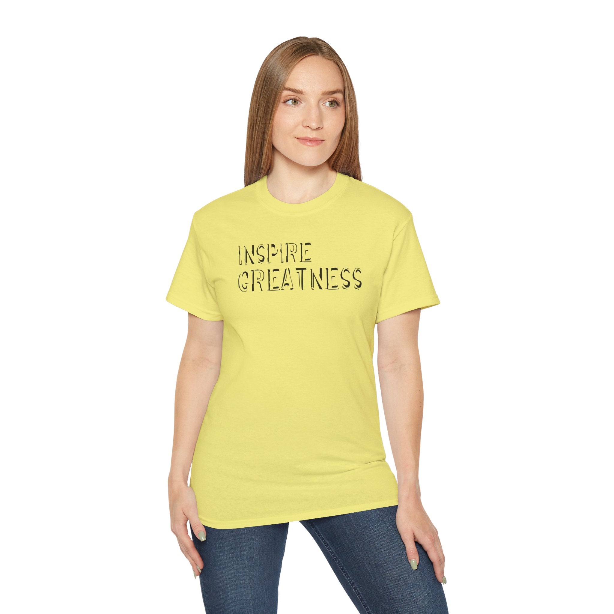 Inspire Greatness Cotton Tee — Motivational Graphic Shirt