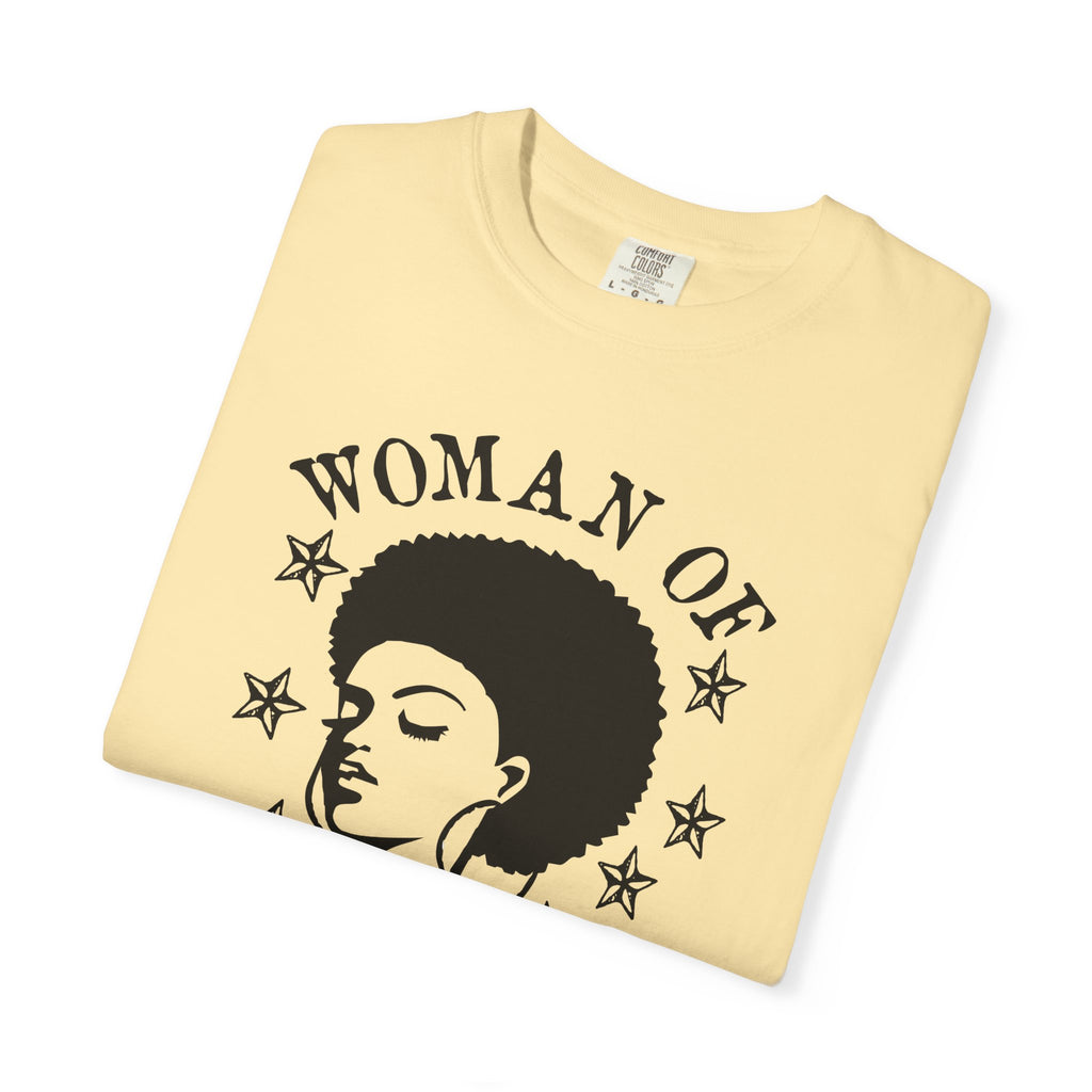 Woman of Substance T-Shirt — Empowering Afro Portrait Tee