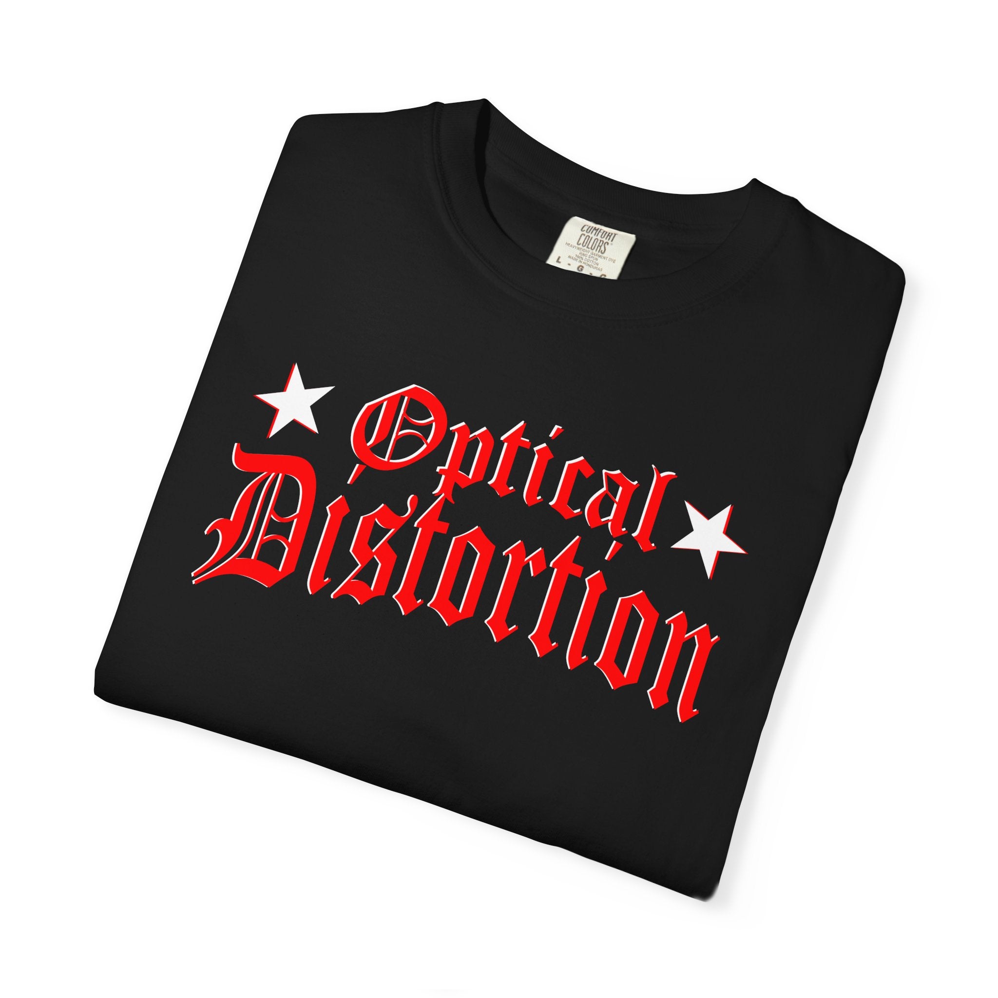 Optical Distortion Graphic T-Shirt — Vintage Rock Band Style Tee