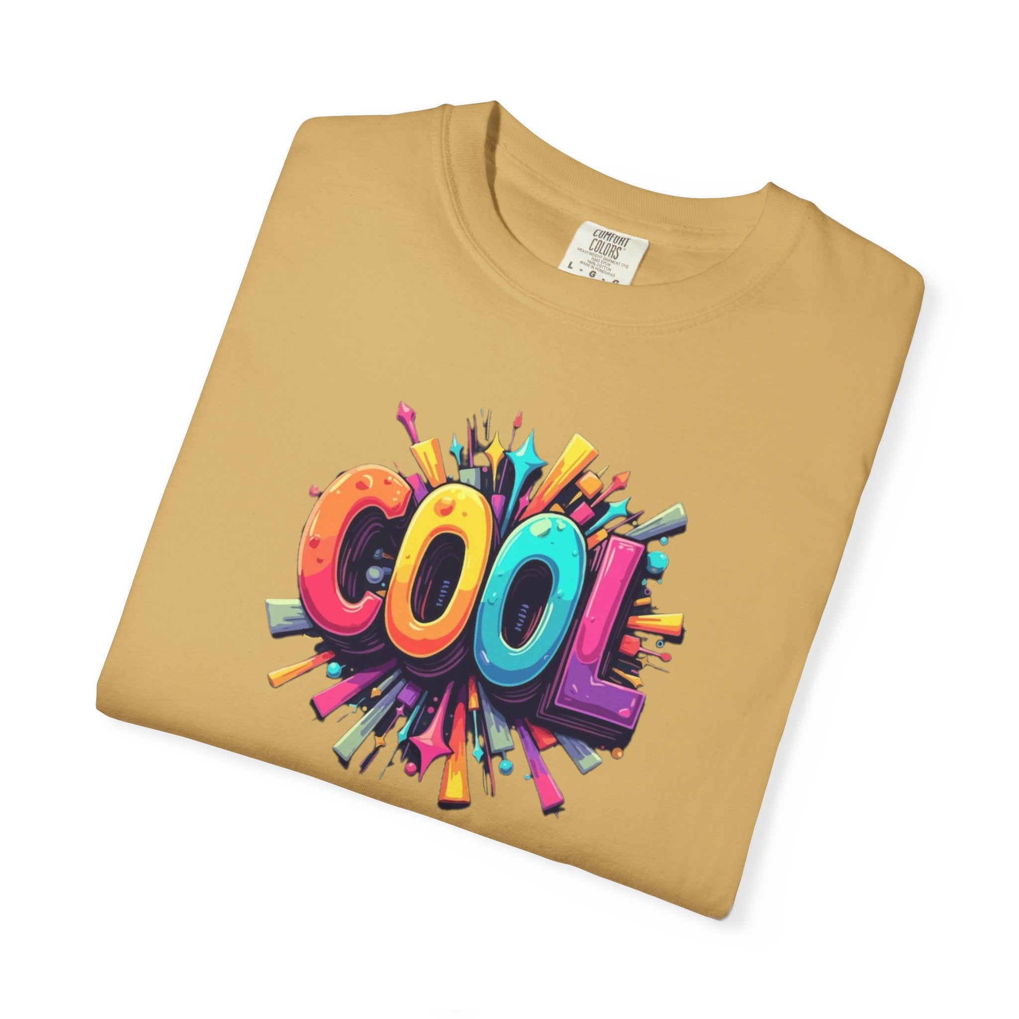 Cool Graphic T-Shirt — Colorful 3D Retro Text Tee