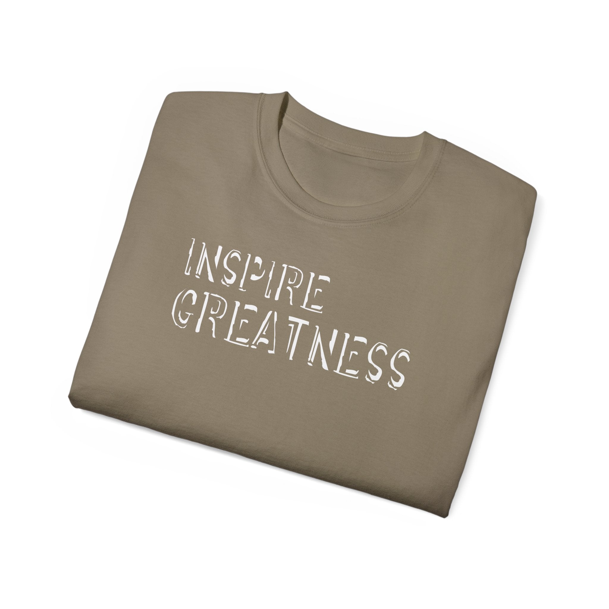 Inspire Greatness Cotton Tee — Motivational Graphic Shirt