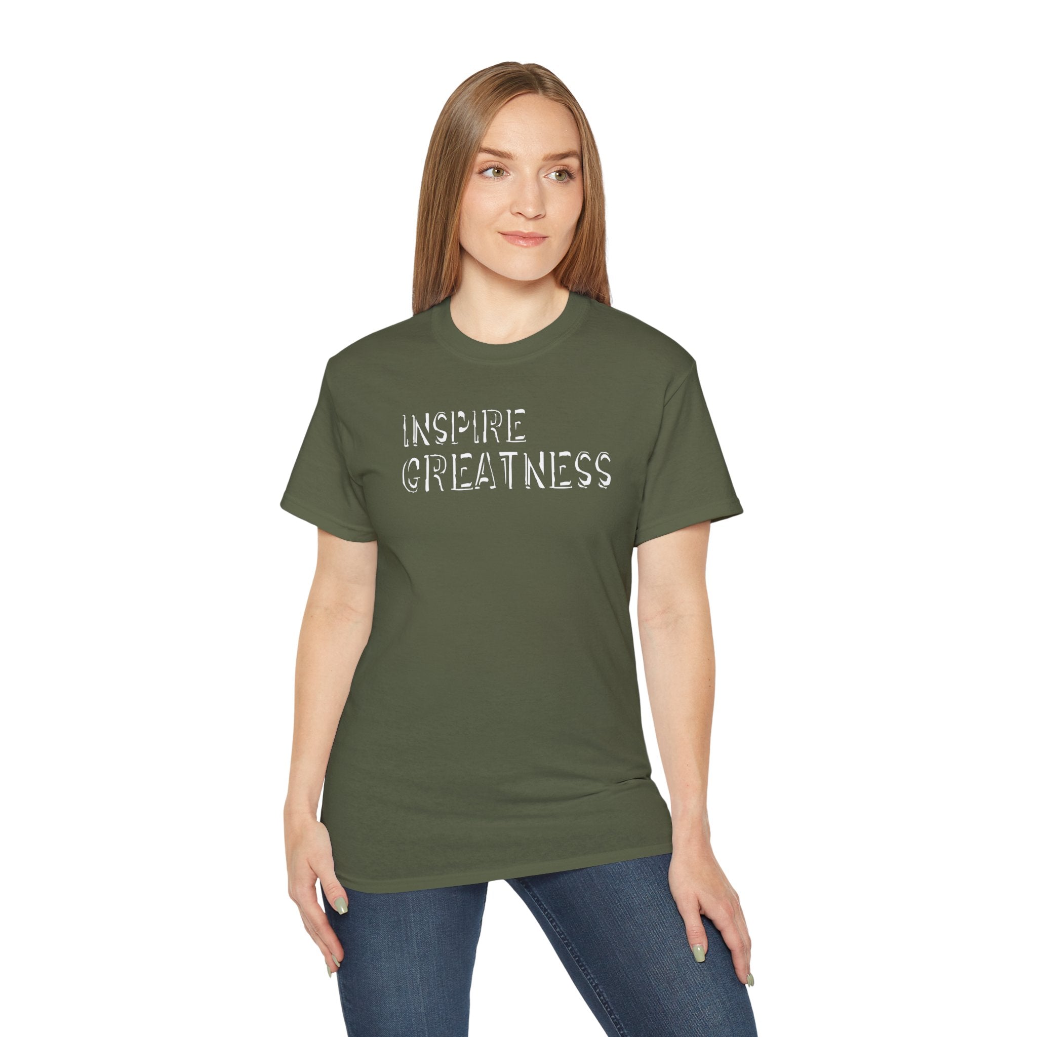 Inspire Greatness Cotton Tee — Motivational Graphic Shirt