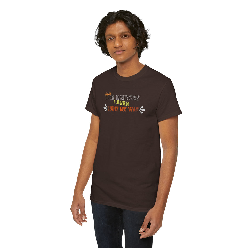 Burn Bright Graphic Tee — "Burn Light My Way" Rustic Campfire T-Shirt