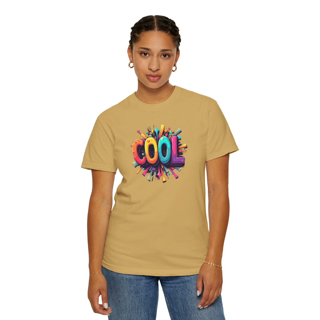 Cool Graphic T-Shirt — Colorful 3D Retro Text Tee