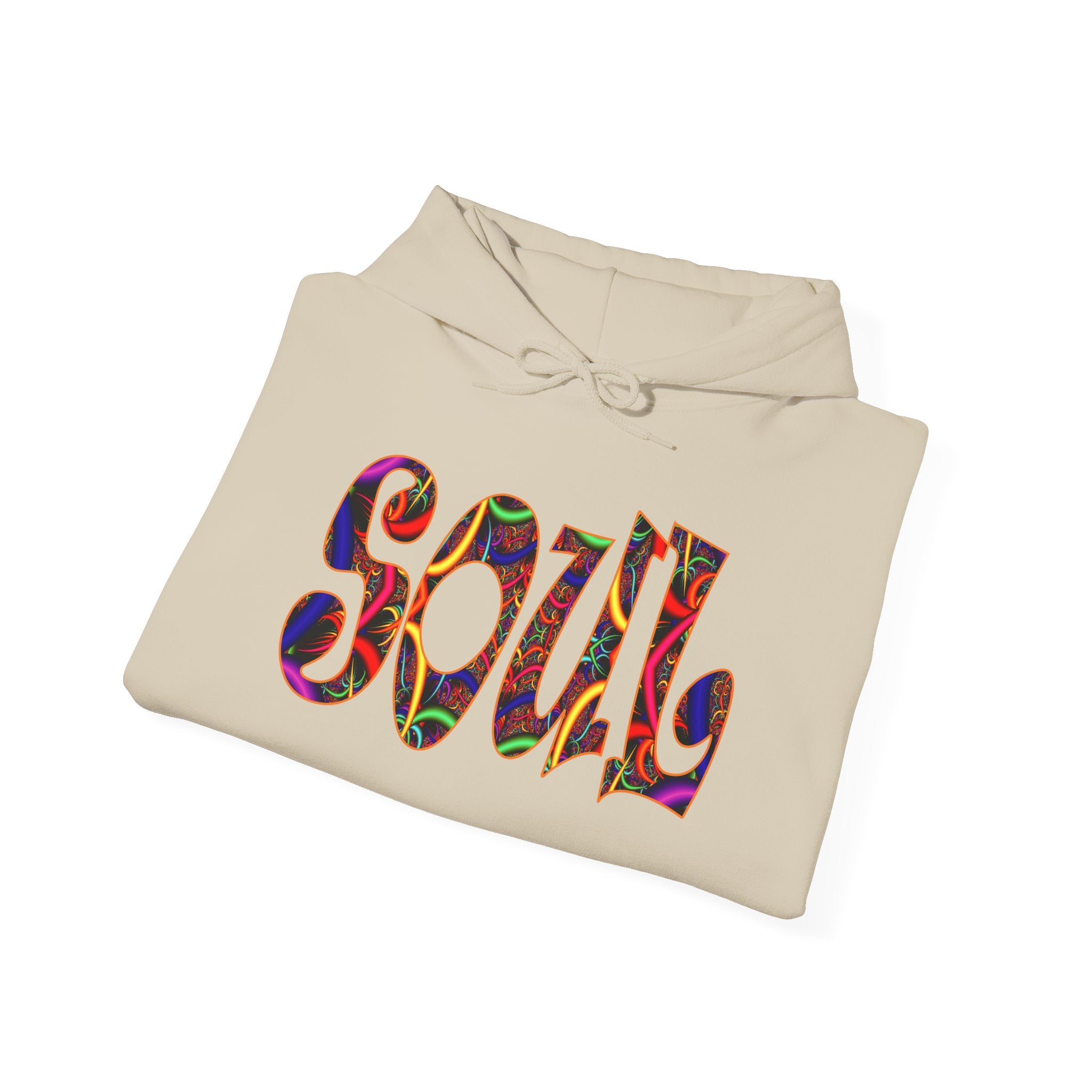 Soul Graphic Hoodie — Colorful Retro Psychedelic Typography Sweatshirt