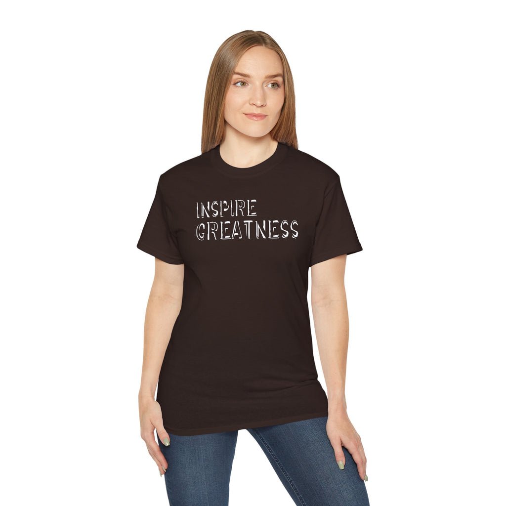 Inspire Greatness Cotton Tee — Motivational Graphic Shirt