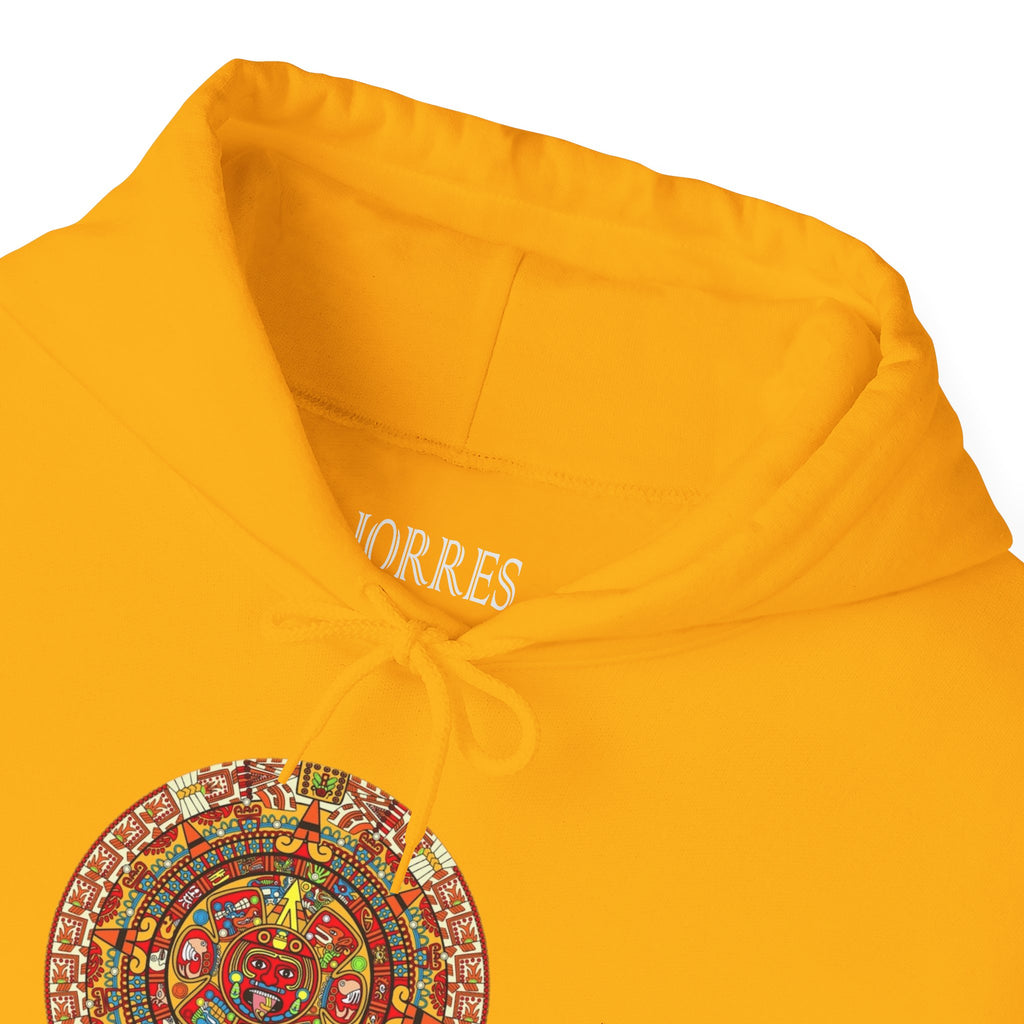 Aztec Calendar Hoodie — Vibrant Mayan Sun Mandala Sweatshirt
