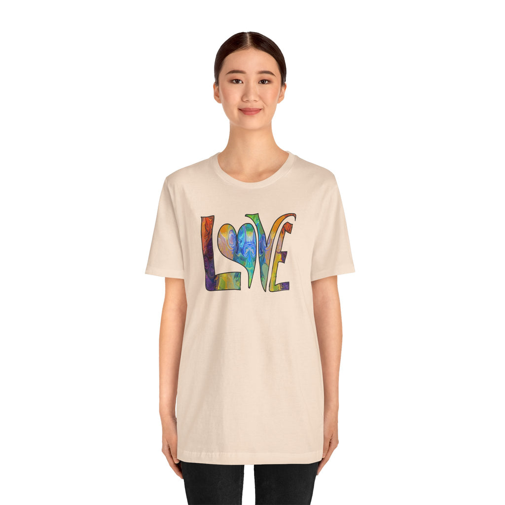 Love Rainbow T-Shirt — Colorful Heart 'LOVE' Graphic Tee