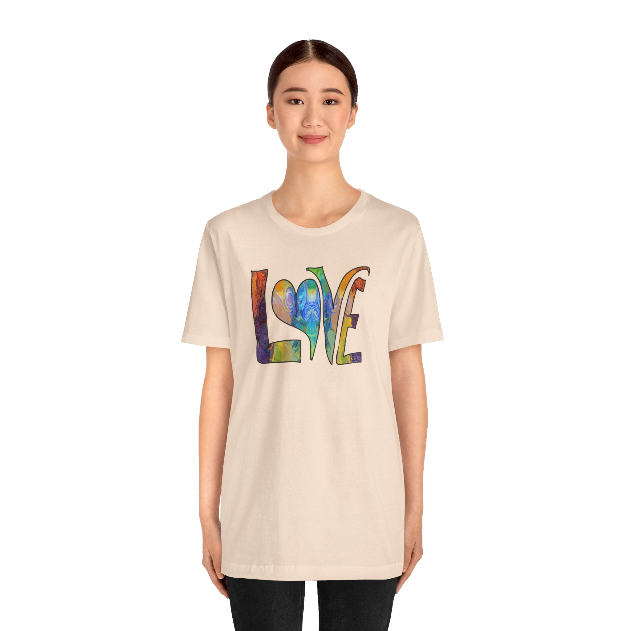 Love Rainbow T-Shirt — Colorful Heart 'LOVE' Graphic Tee