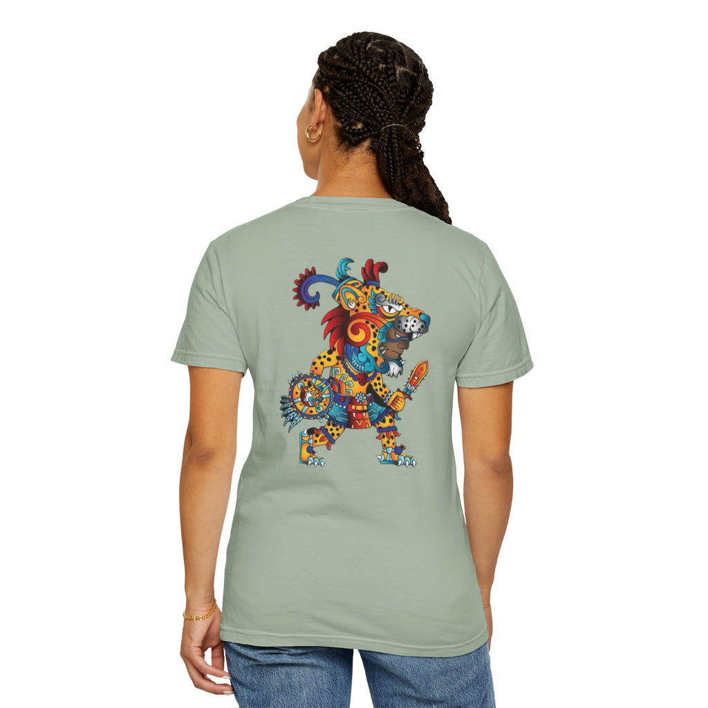 Aztec Jaguar Graphic T-Shirt — Colorful Mythic Animal Back Print