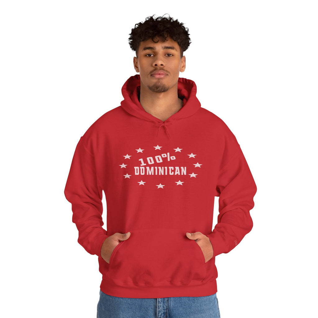 Dominican Pride Hoodie — "100% Dominican" Pullover Hooded Sweatshirt
