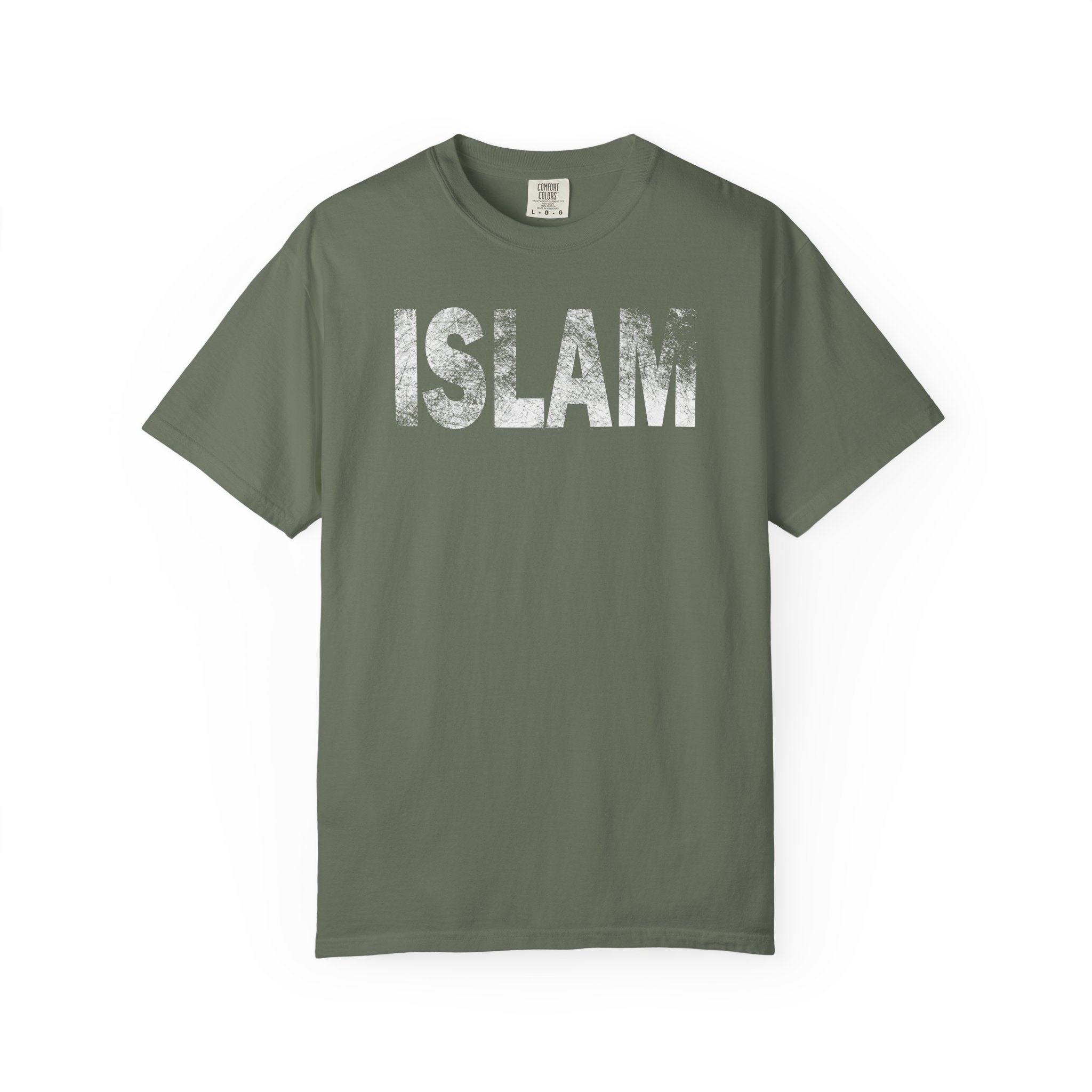 Islam Graphic T-Shirt — Distressed Block Letter Faith Tee