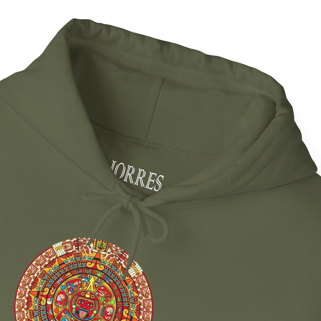 Aztec Calendar Hoodie — Vibrant Mayan Sun Mandala Sweatshirt