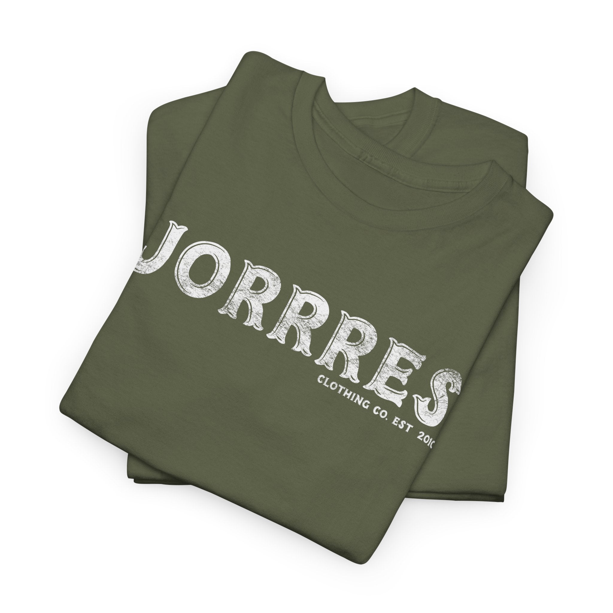 Jorrres Vintage Logo Tee – Olive Casual Graphic T-Shirt