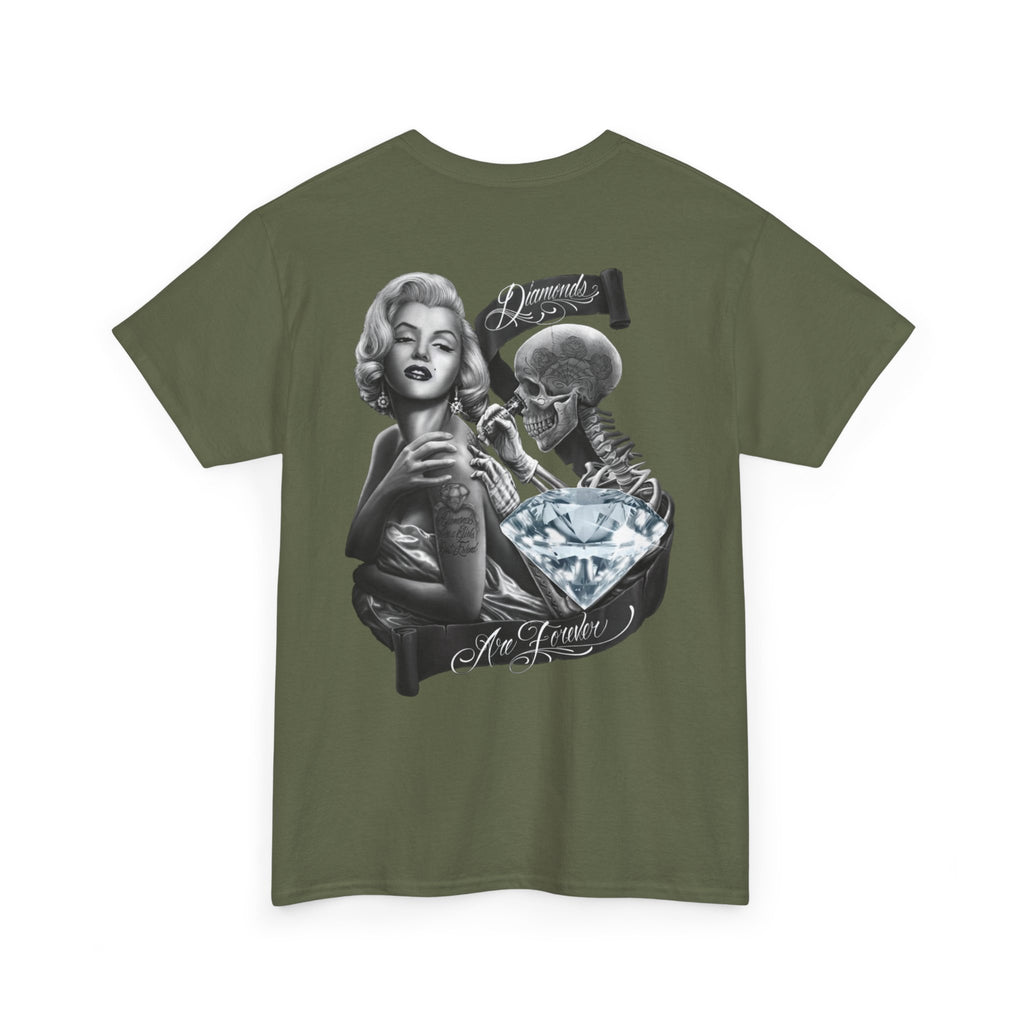 Graphic Tee — Marilyn, Skull & Diamond Vintage Chicano Art Shirt