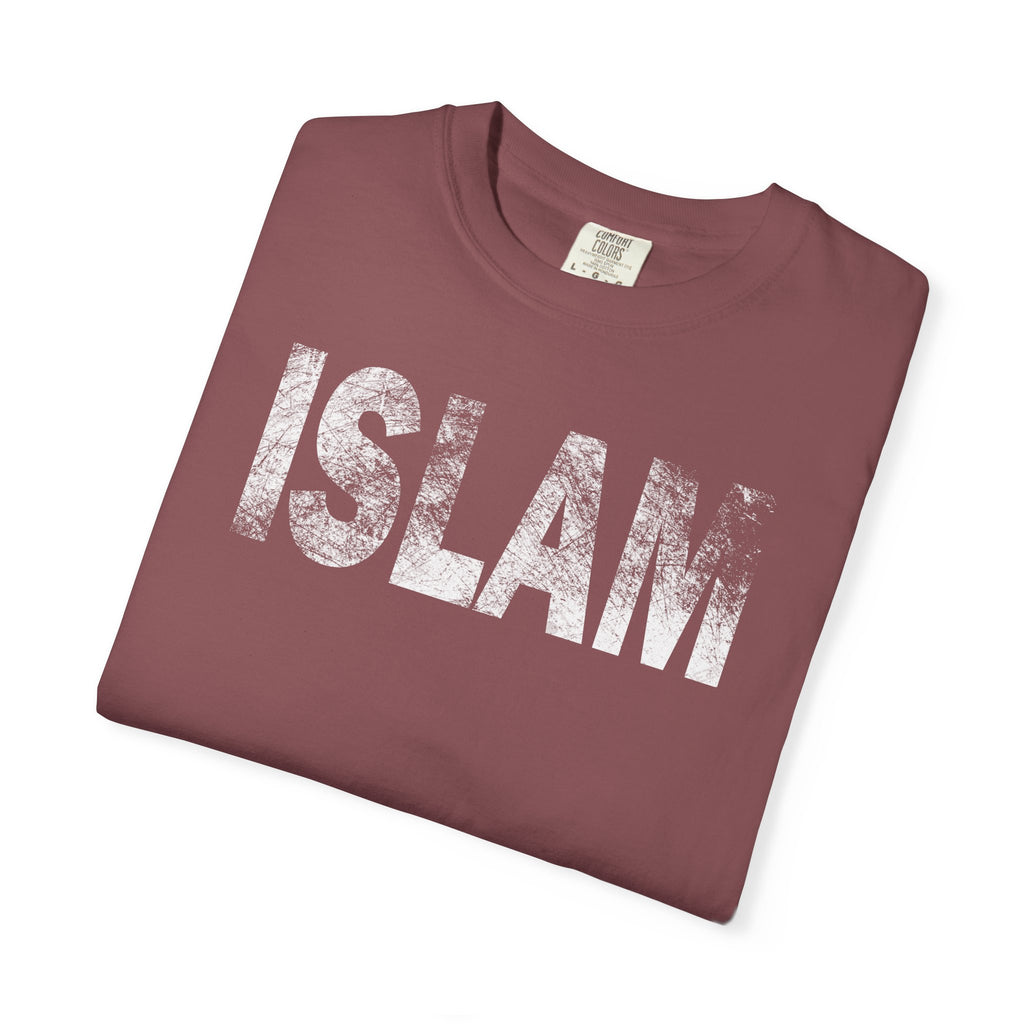 Islam Graphic T-Shirt — Distressed Block Letter Faith Tee
