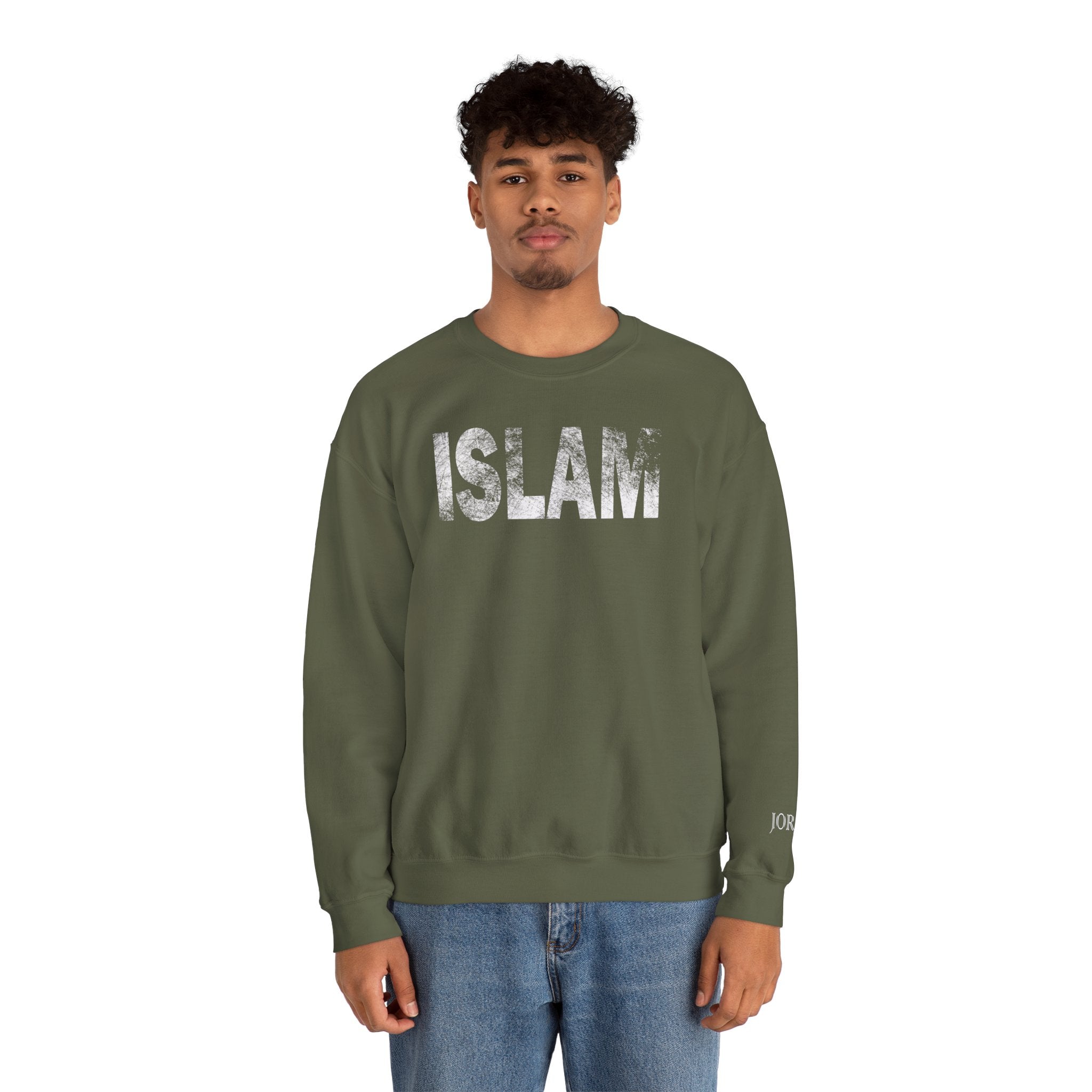 Islam Distressed Crewneck Sweatshirt — Minimal Faith Graphic Pullover
