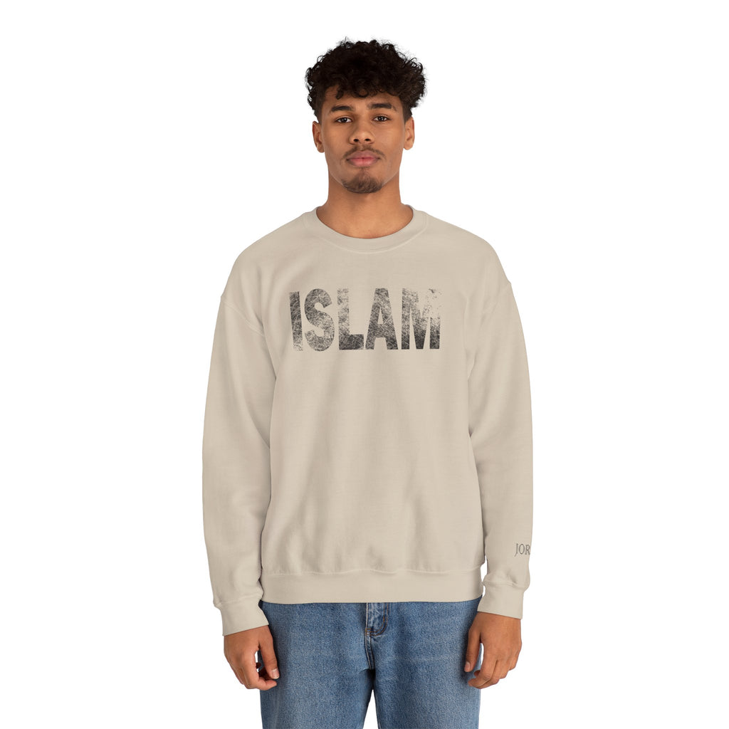 Islam Distressed Crewneck Sweatshirt — Minimal Faith Graphic Pullover