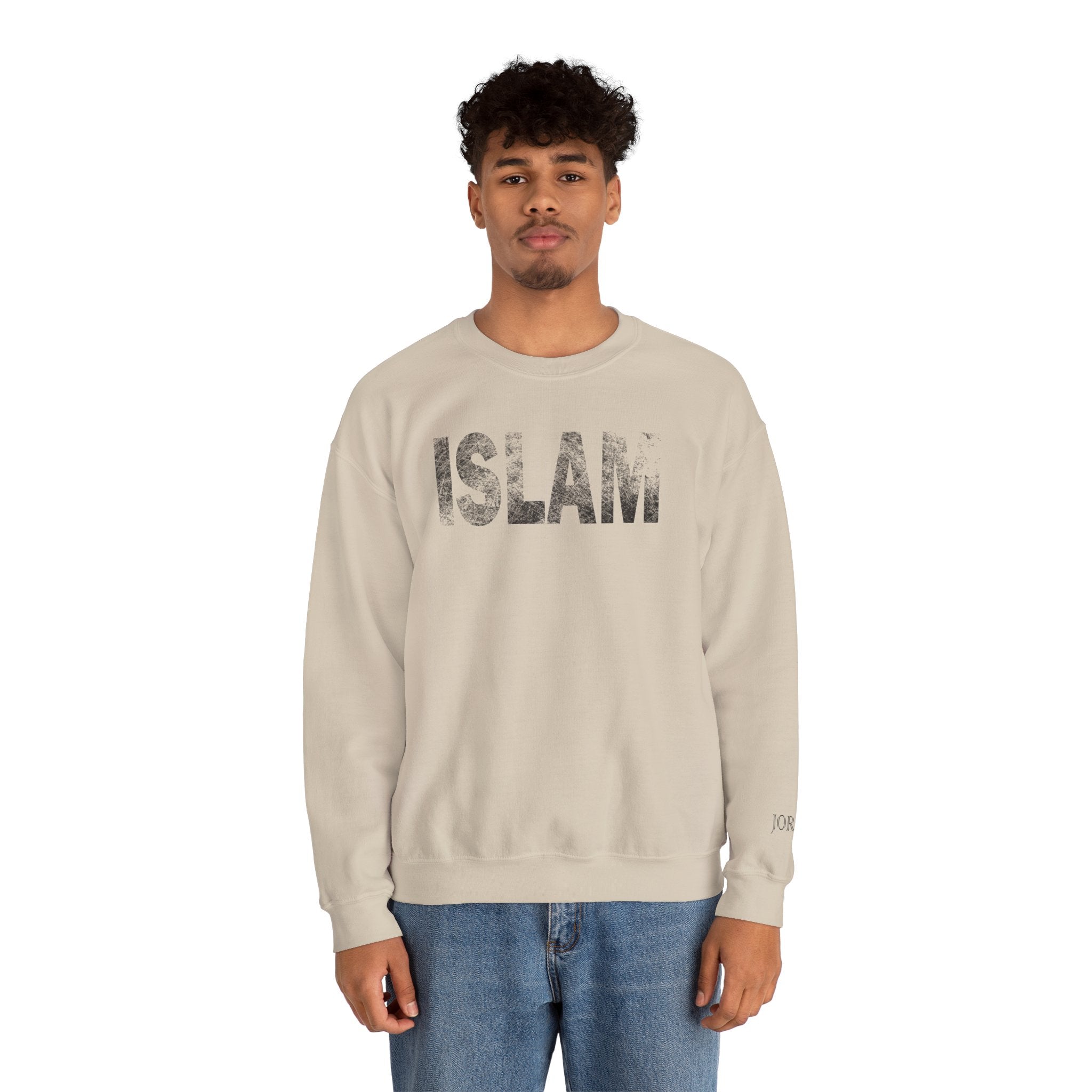 Islam Distressed Crewneck Sweatshirt — Minimal Faith Graphic Pullover