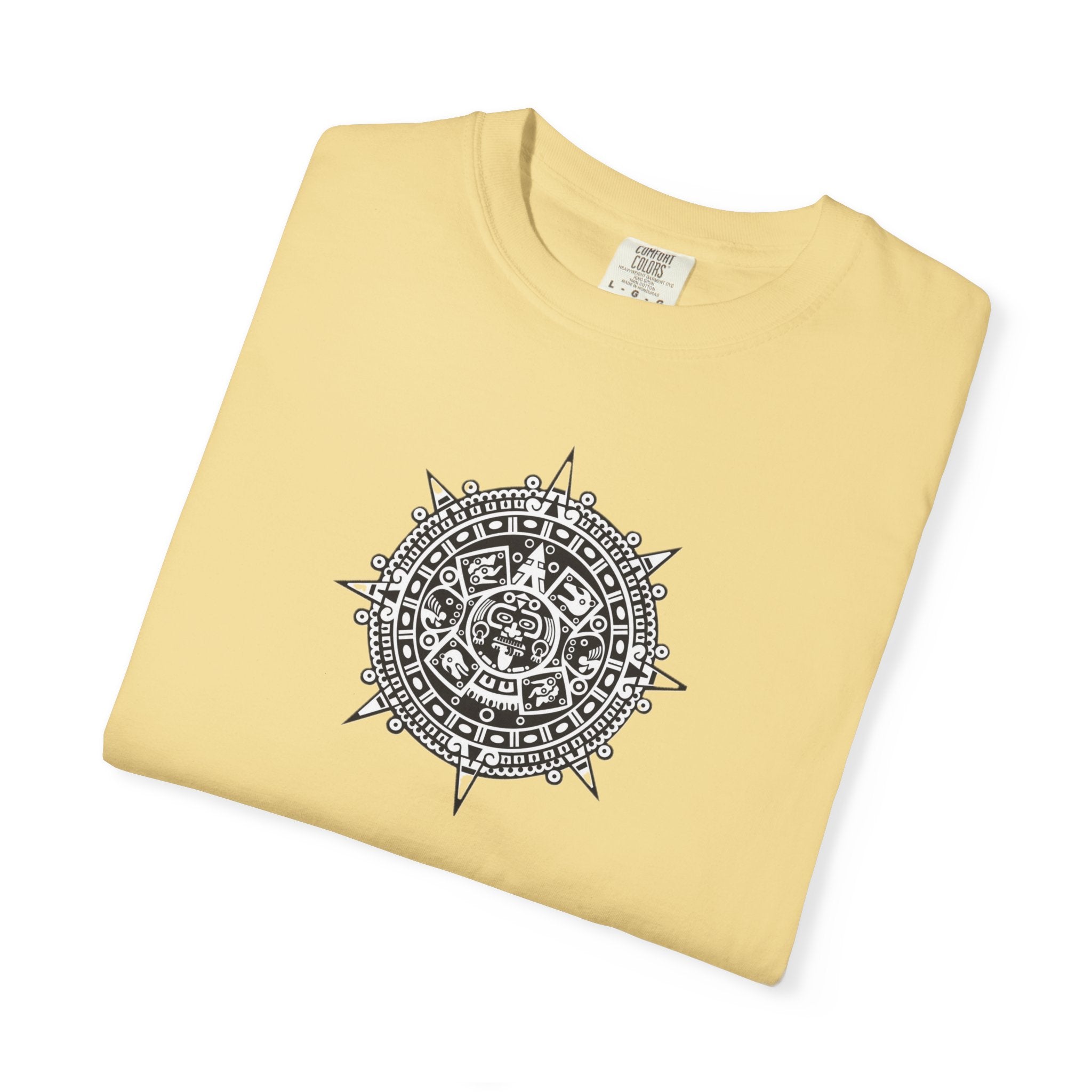Mandala Compass T‑Shirt — Intricate Aztec Sun Chest Print