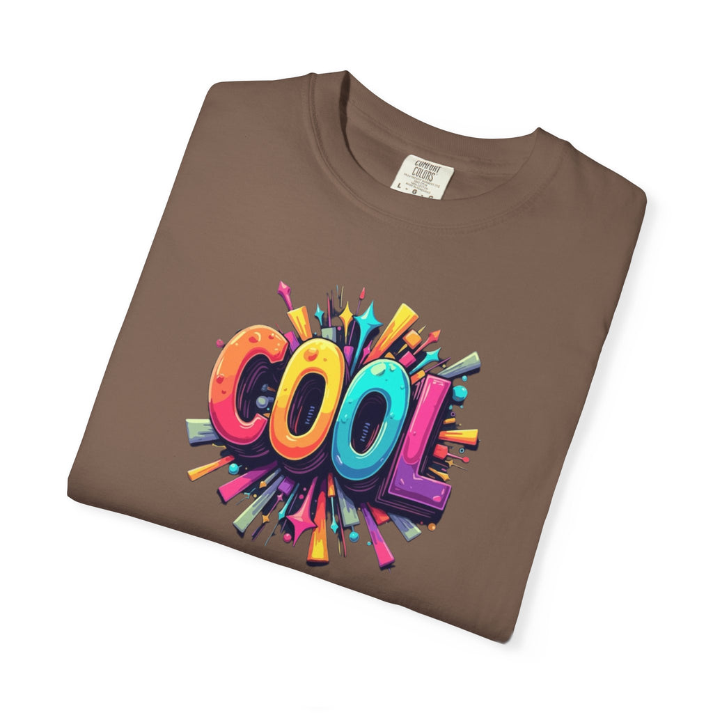 Cool Graphic T-Shirt — Colorful 3D Retro Text Tee