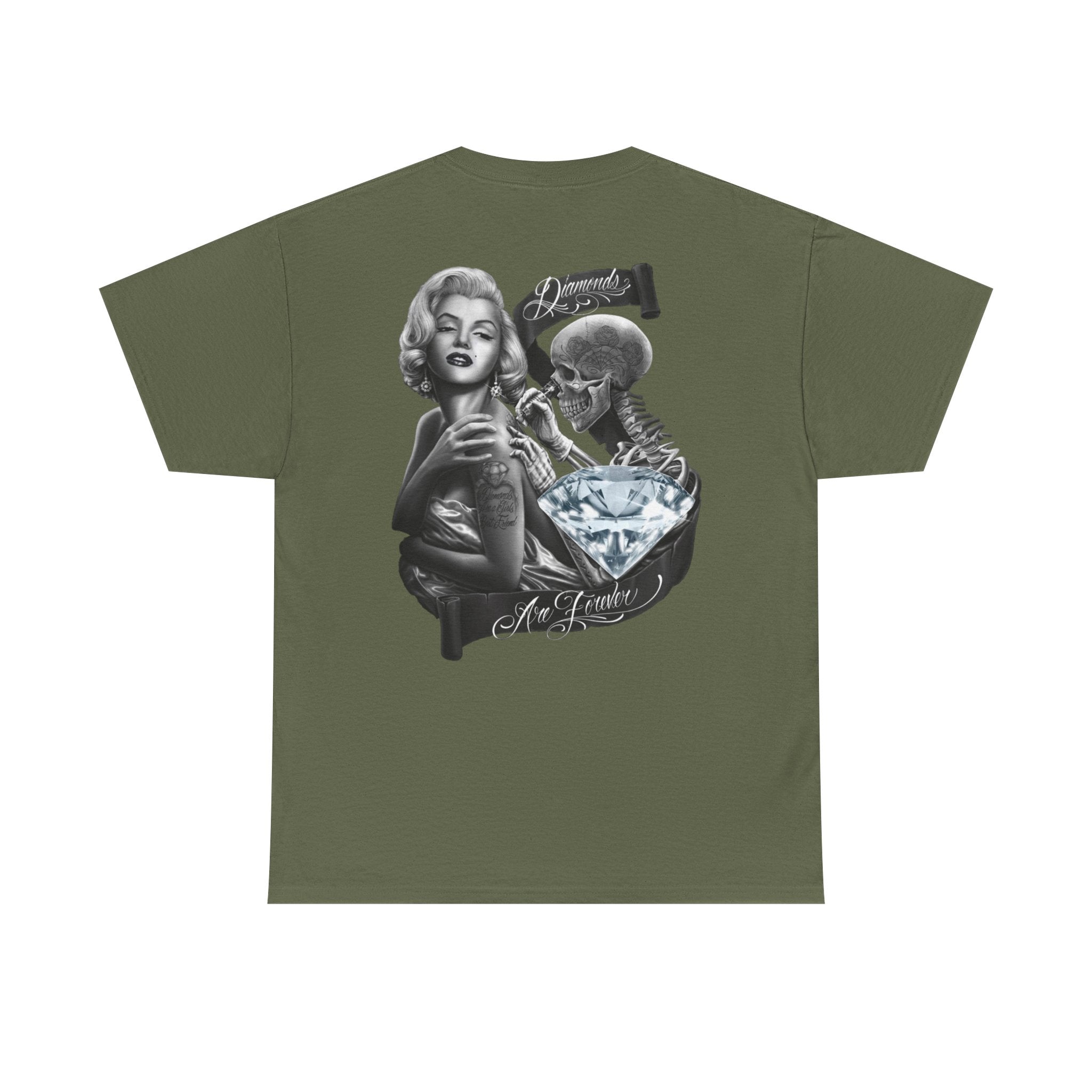 Graphic Tee — Marilyn, Skull & Diamond Vintage Chicano Art Shirt