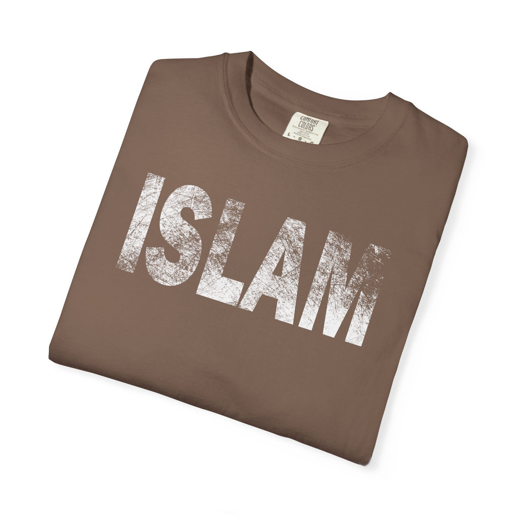 Islam Graphic T-Shirt — Distressed Block Letter Faith Tee