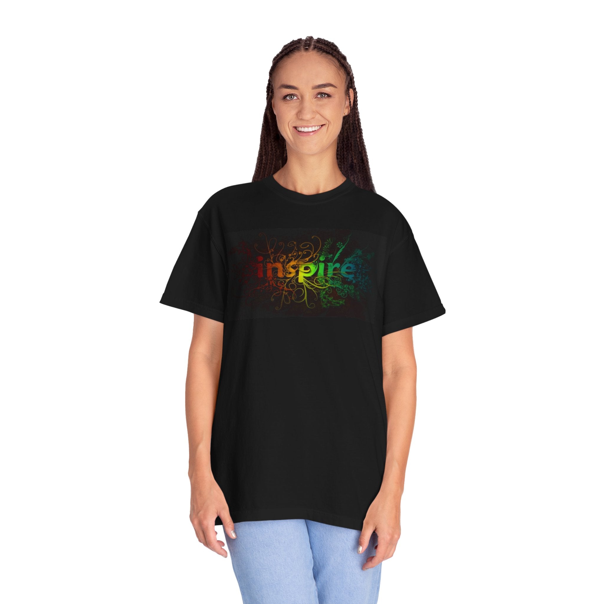 Inspire Floral Rainbow Graphic T-Shirt