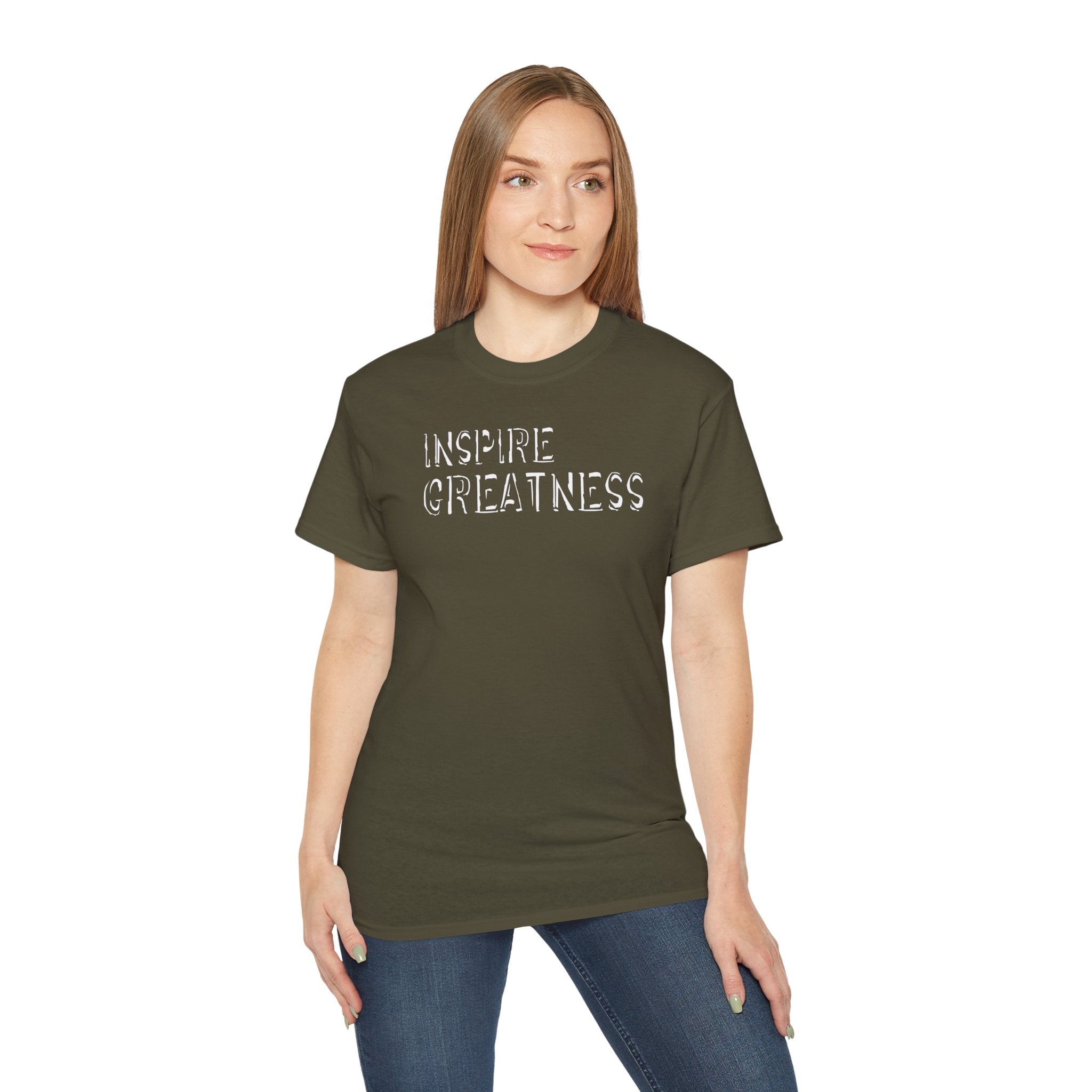 Inspire Greatness Cotton Tee — Motivational Graphic Shirt
