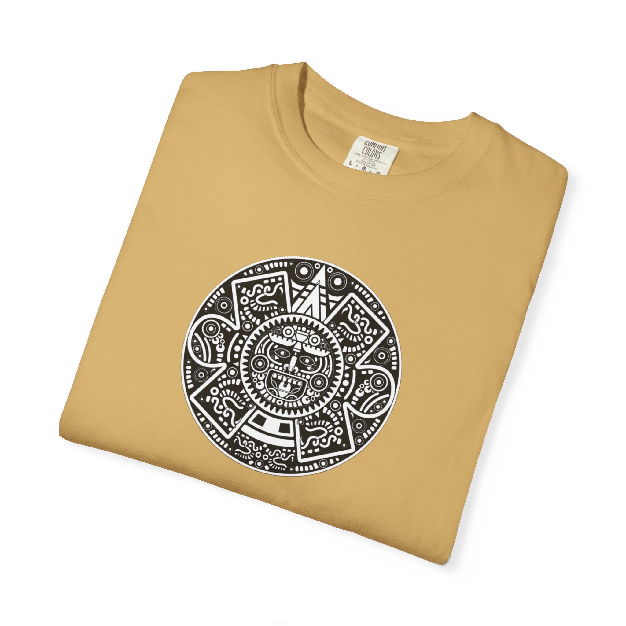 Aztec Sun Graphic T-Shirt — Vintage Mayan Calendar Design