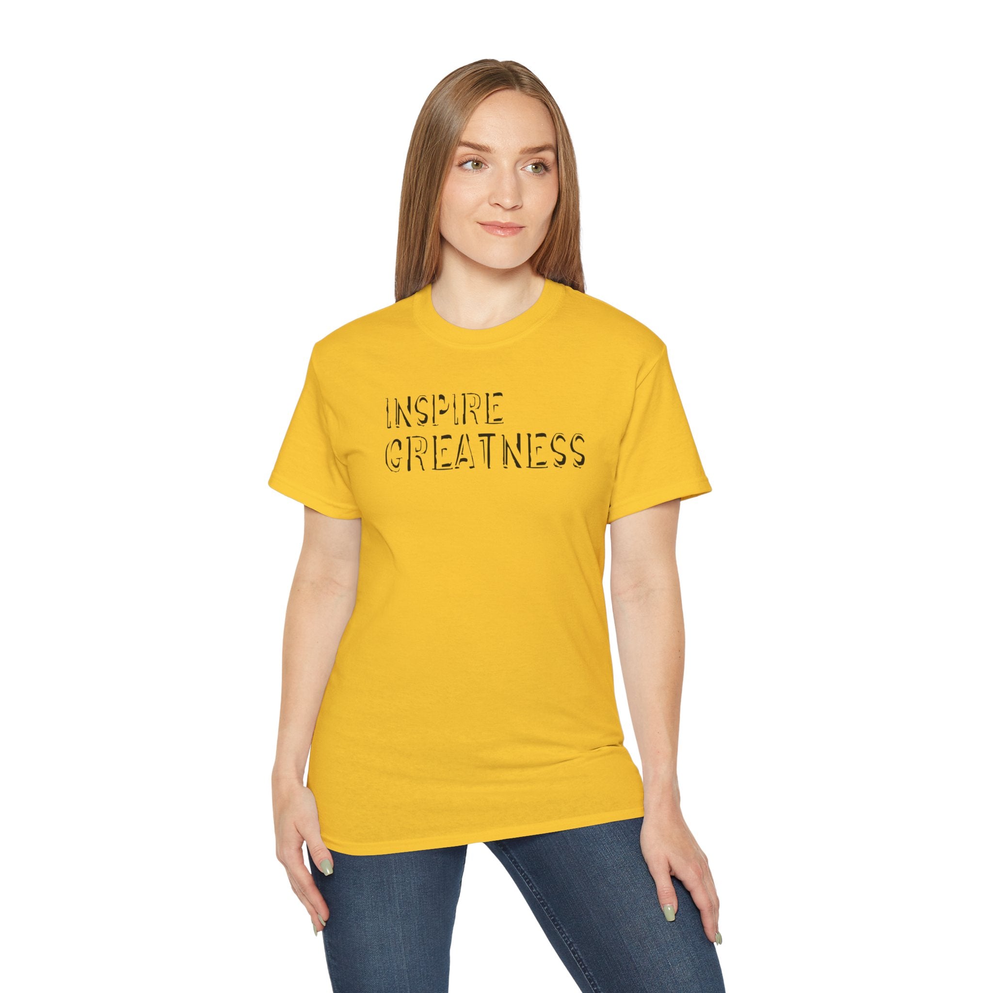 Inspire Greatness Cotton Tee — Motivational Graphic Shirt